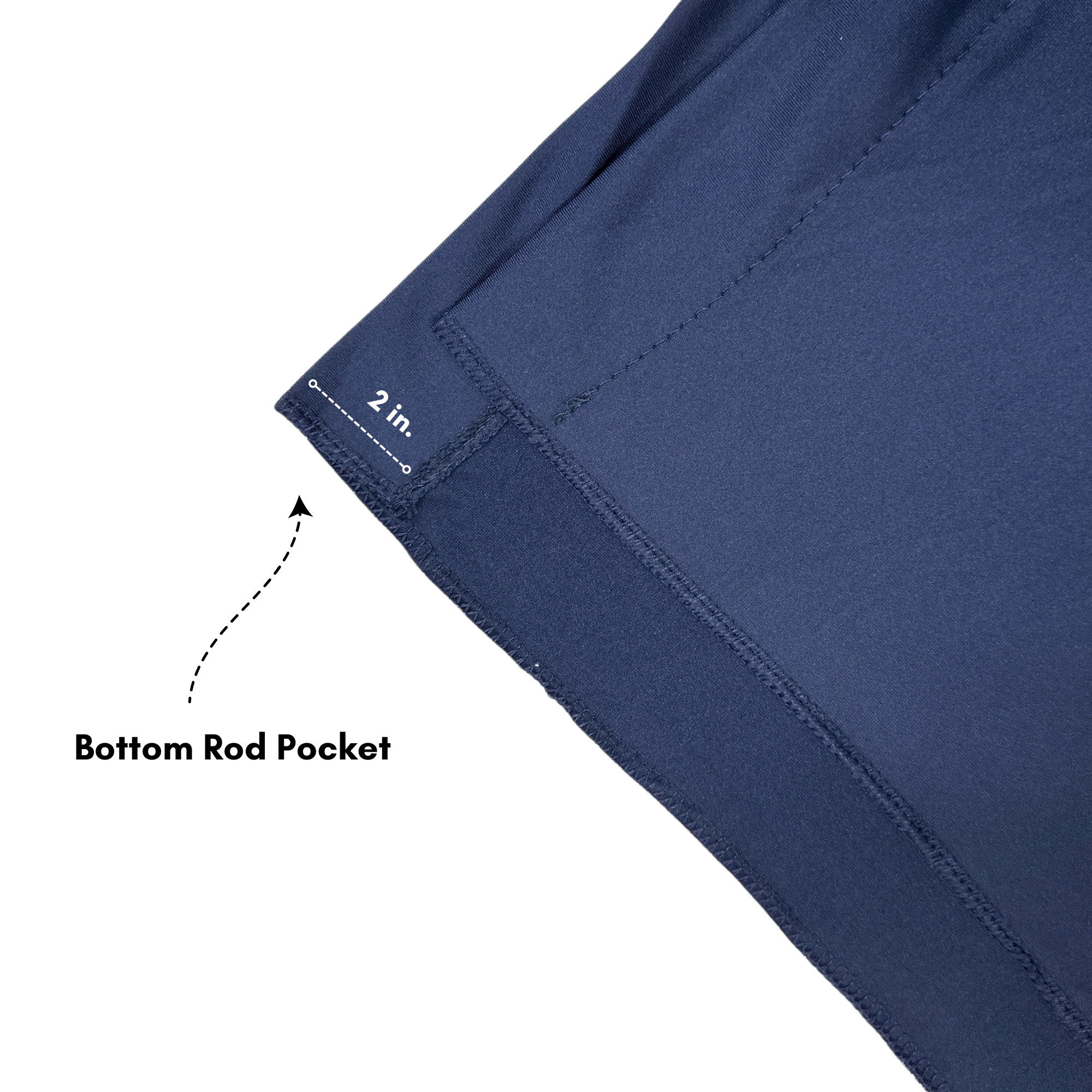 Stretch Spandex 10ft x 60" Drape/Backdrop Navy Blue bottom pocket