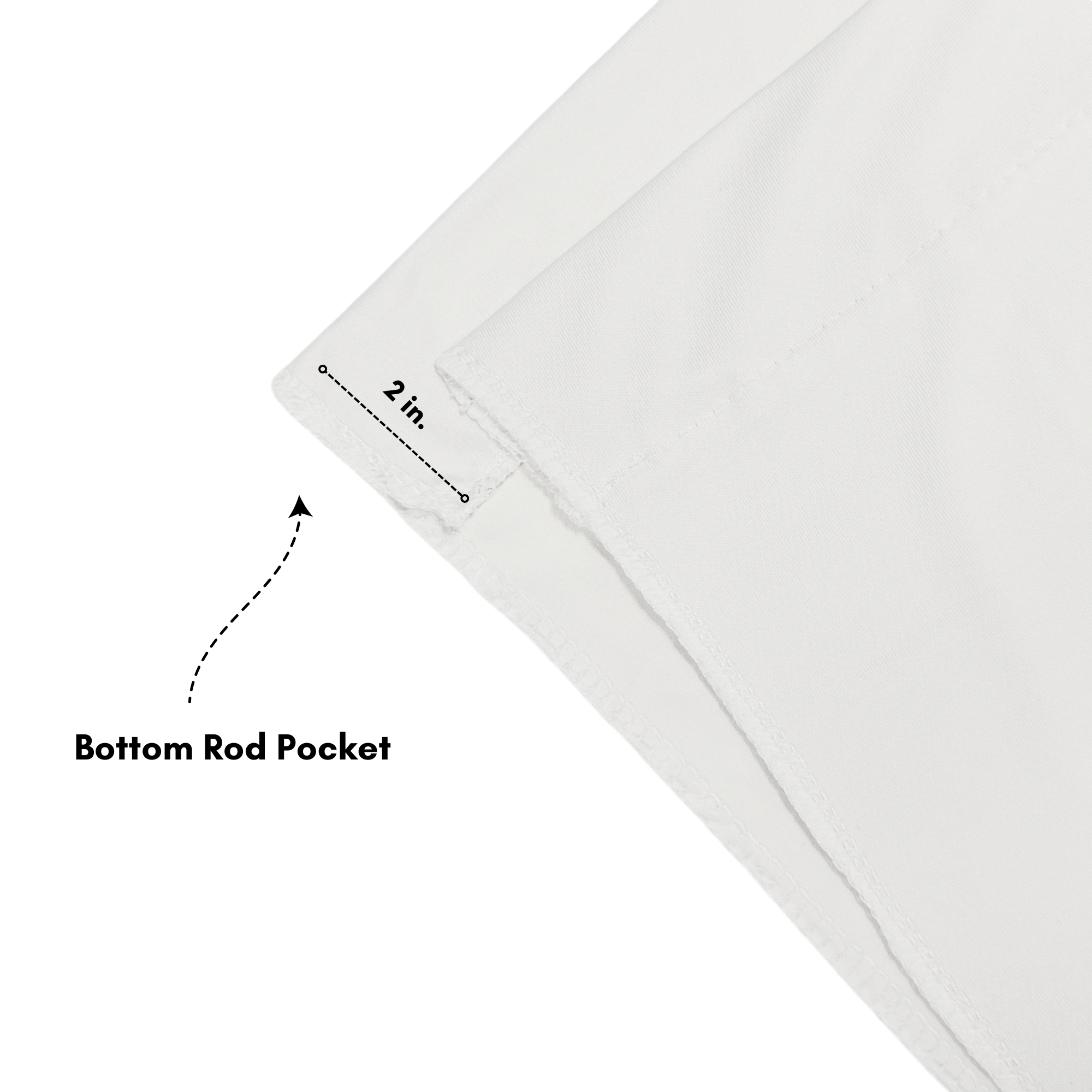 Stretch Spandex 8ft x 60" Drape/Backdrop White bottom pocket