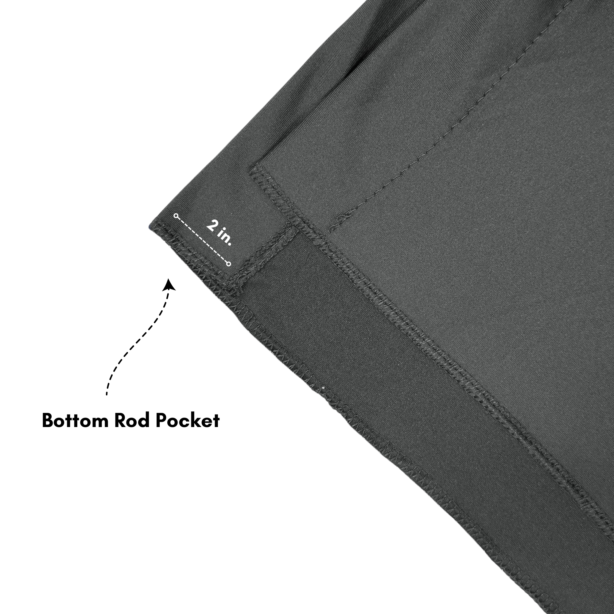 Stretch Spandex 12ft x 60" Drape/Backdrop Black bottom pocket