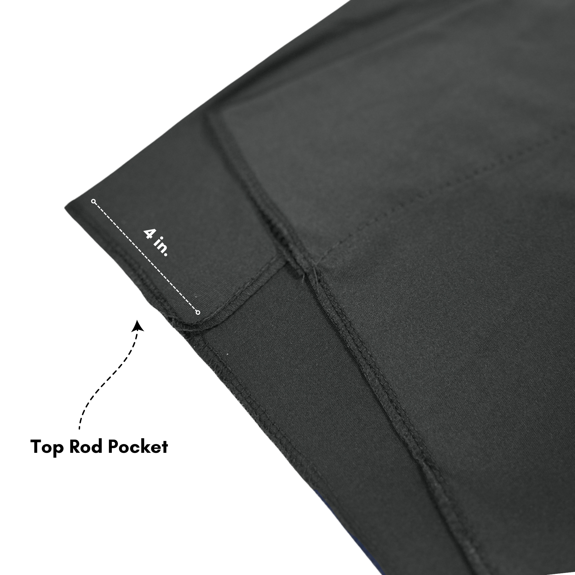 Stretch Spandex 14ft x 60" Drape/Backdrop Black top pocket