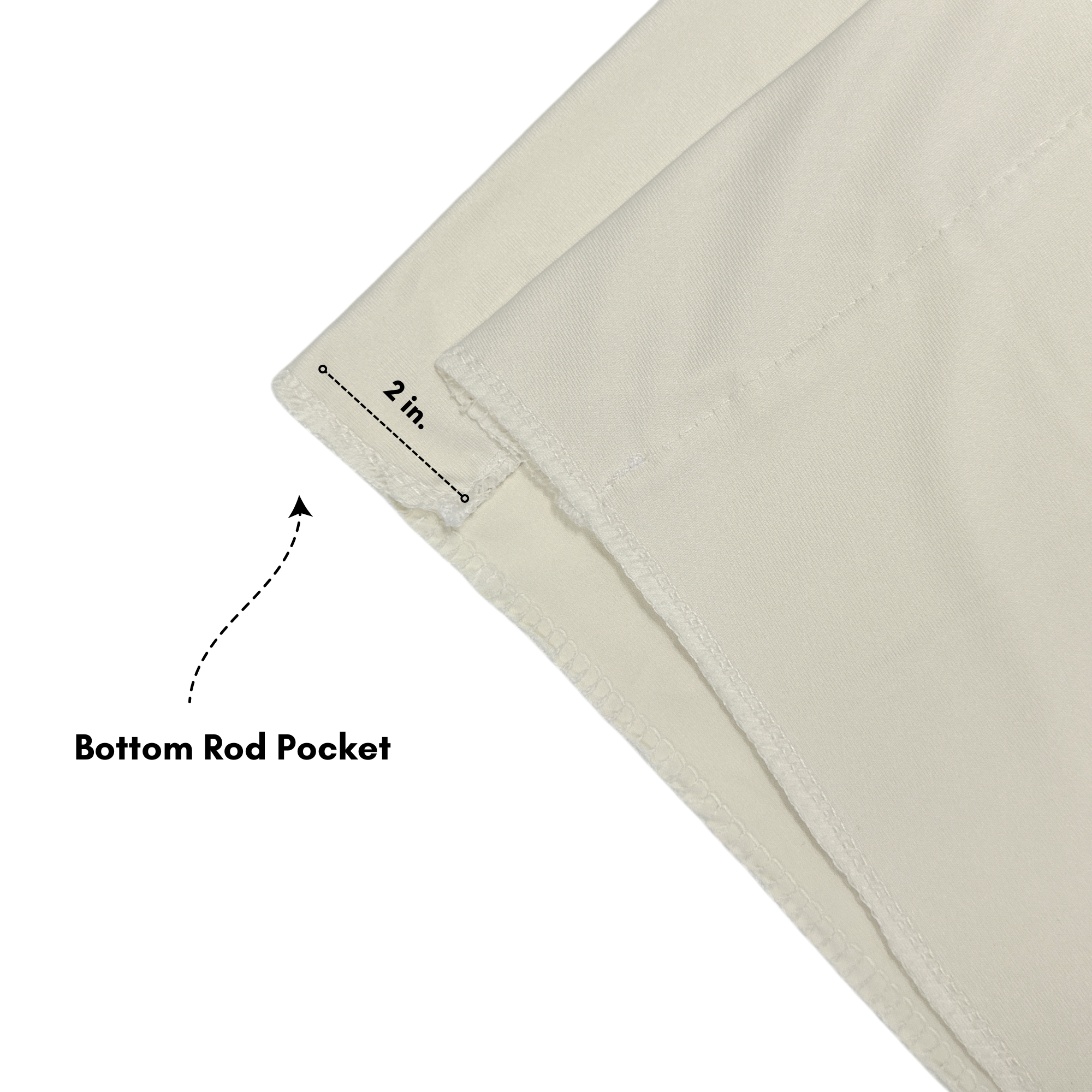 Stretch Spandex 14ft x 60" Drape/Backdrop Ivory bottom pocket
