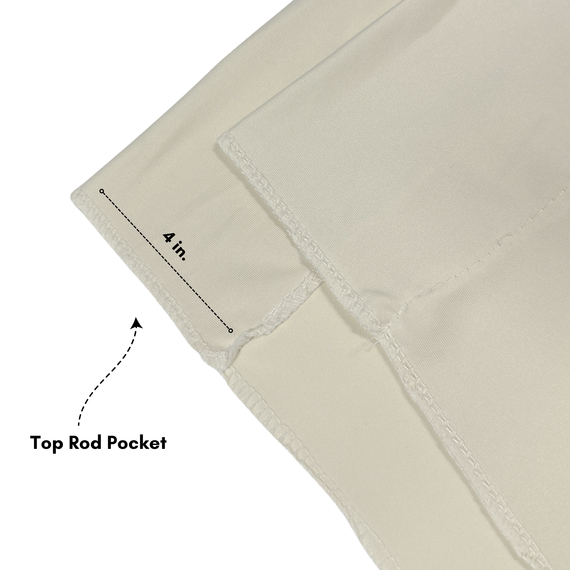 Stretch Spandex 14ft x 60" Drape/Backdrop Ivory top pocket