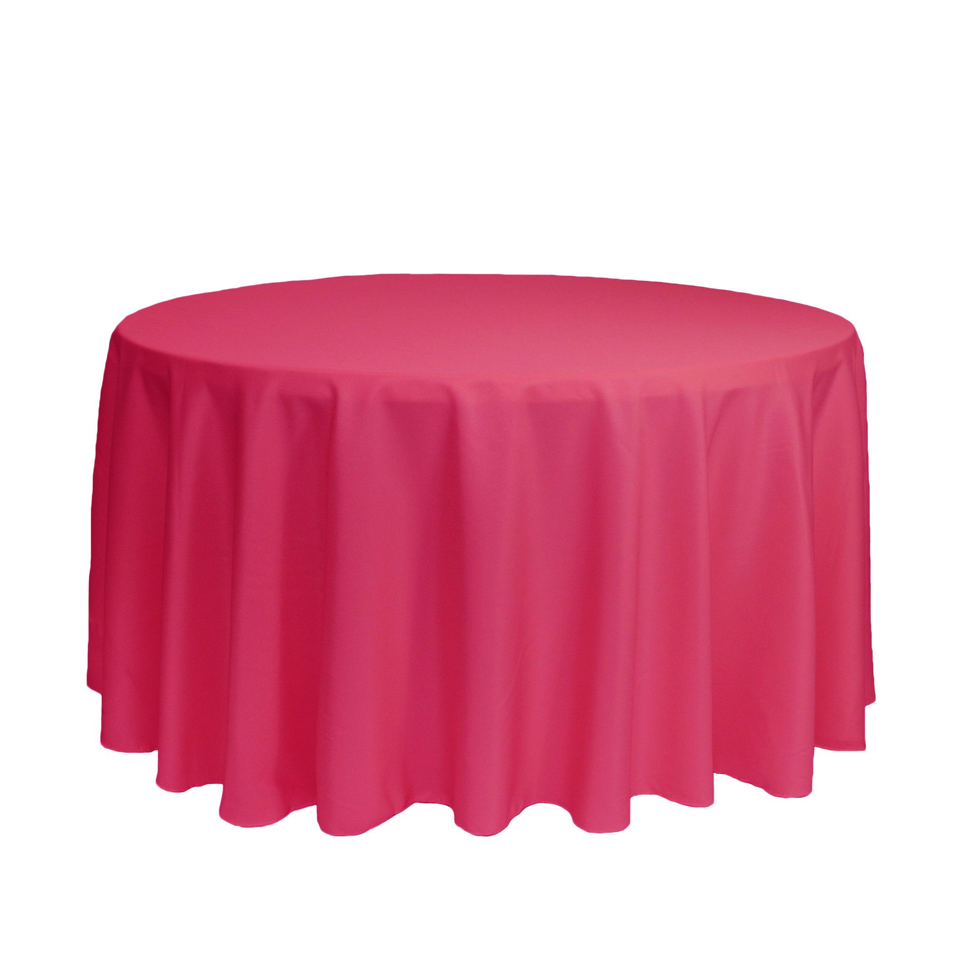 120 inch Round Polyester Tablecloths Fuchsia