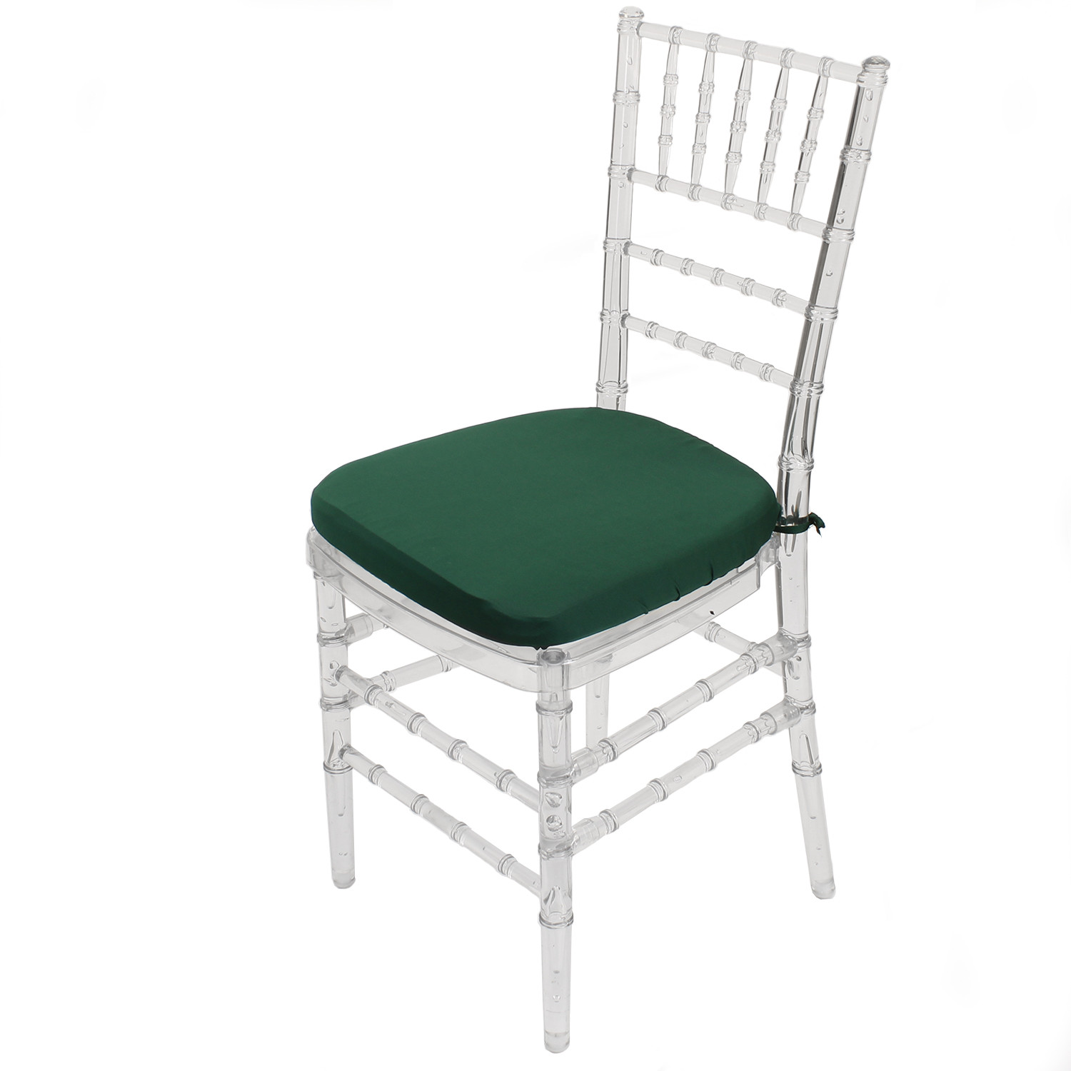 Stretch Spandex Chiavari Pad Cover with Ties Hunter Green