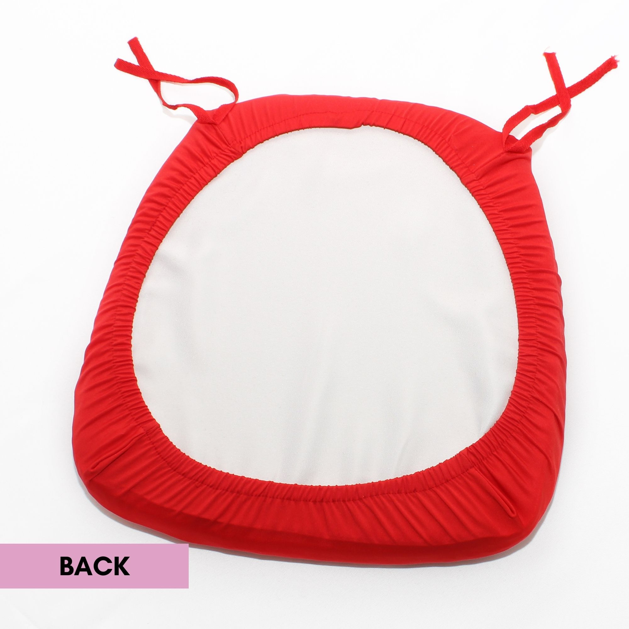 Stretch Spandex Chiavari Pad Cover with Ties Red Back