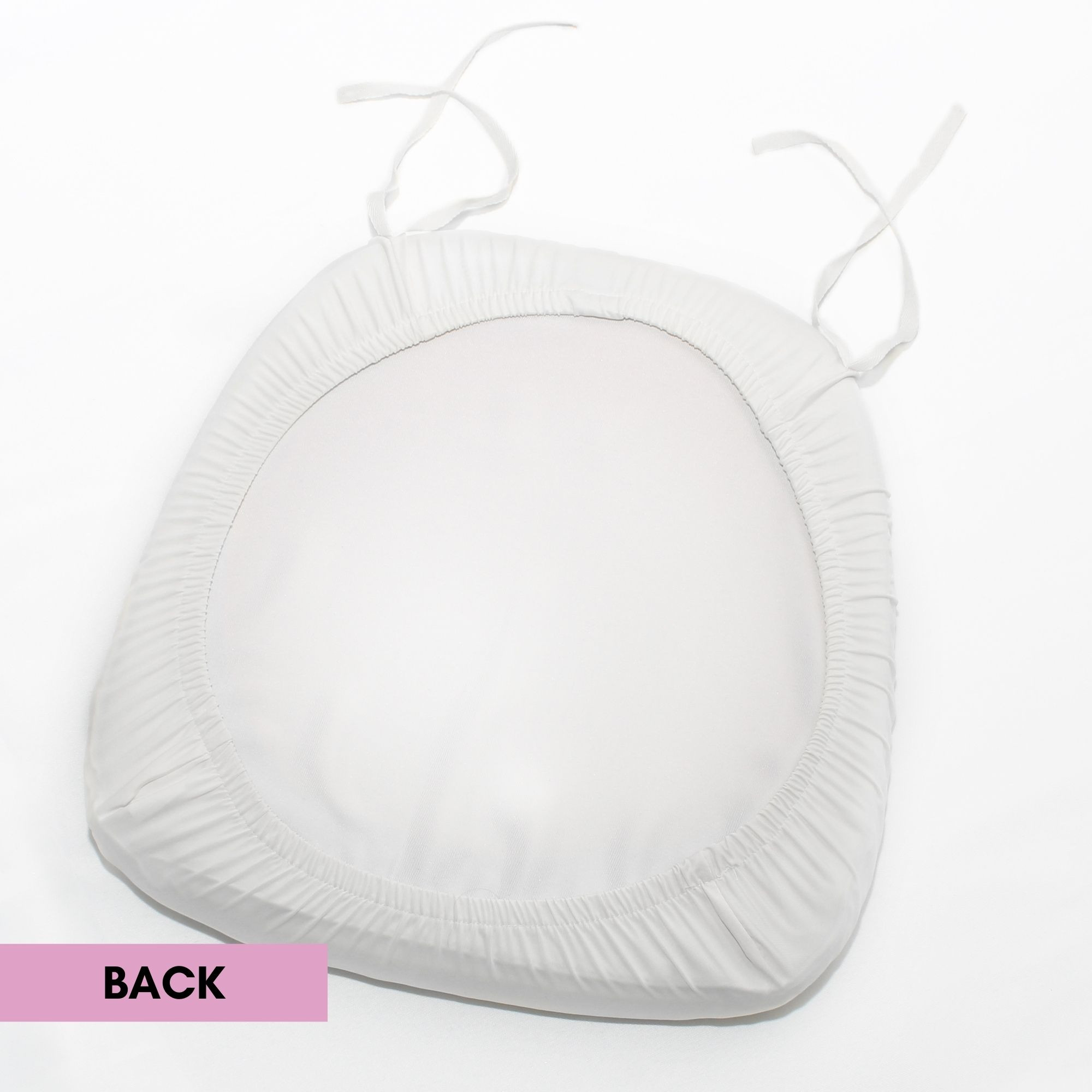 Stretch Spandex Chiavari Pad Cover with Ties White Back