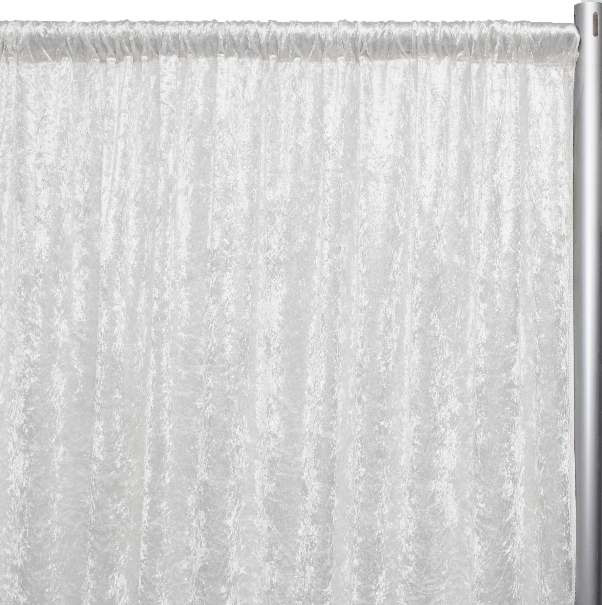 Velvet 10ft x 60" Drape with 4 inch pocket White close up