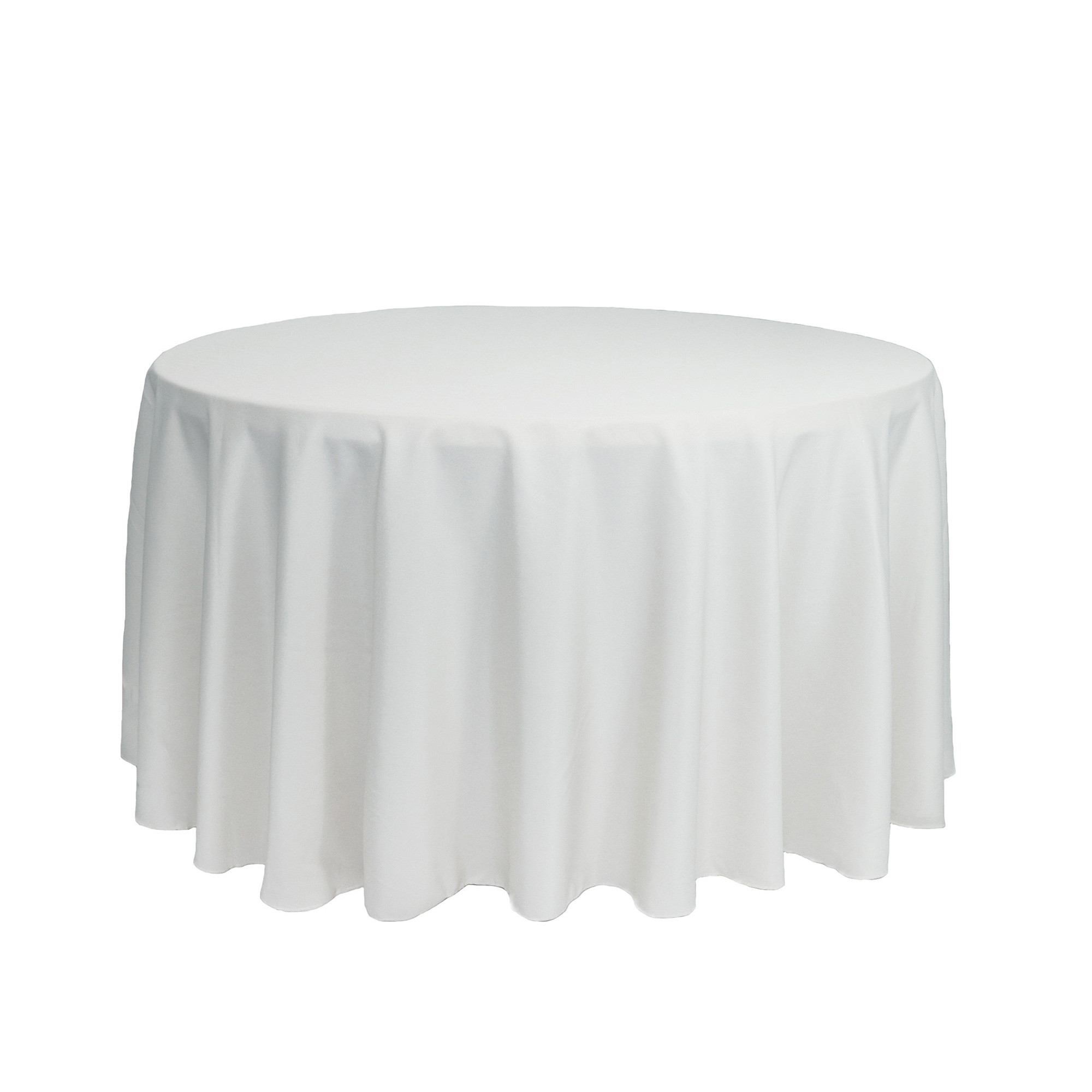 108 Inch Round Polyester Tablecloth White