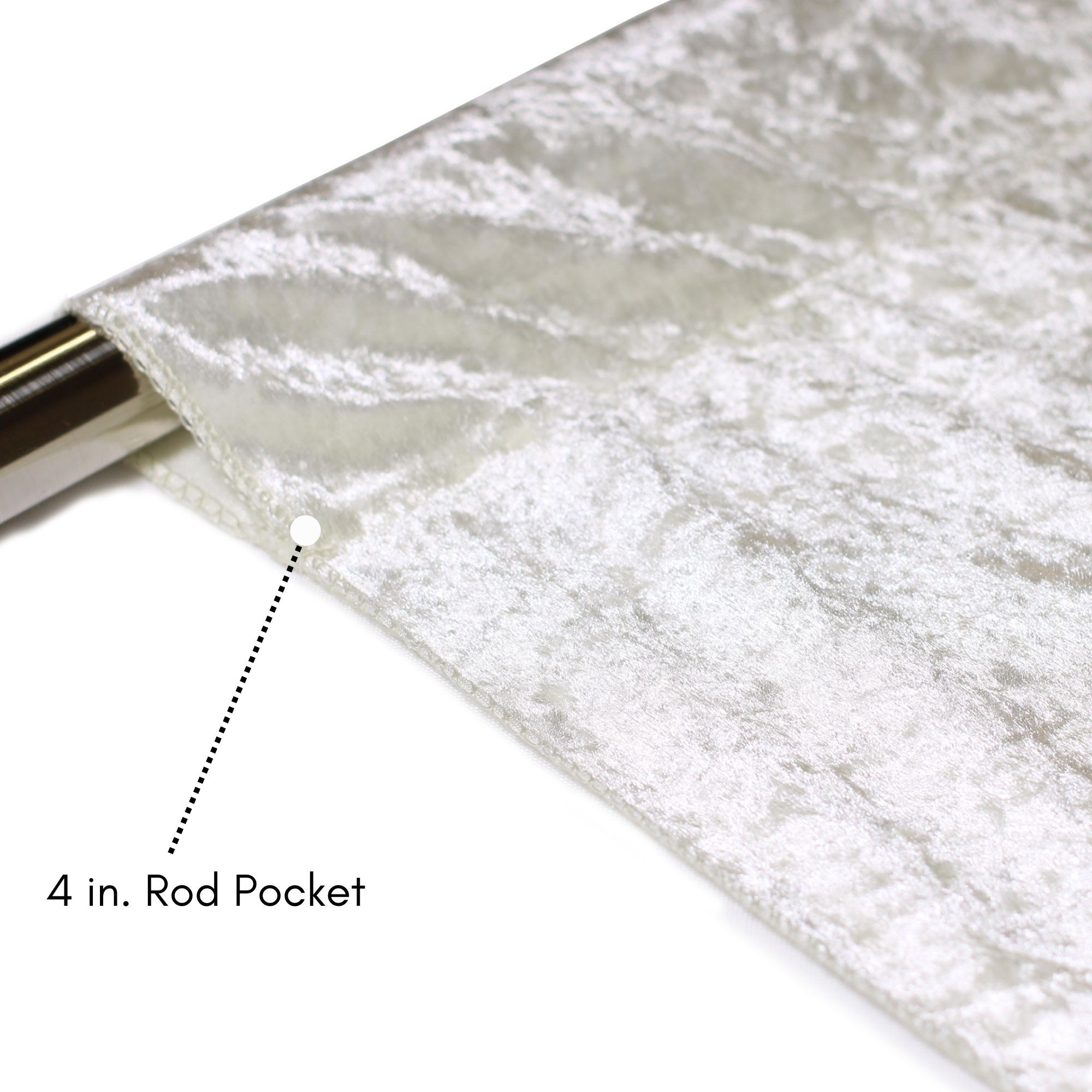 Velvet 12ft x 60" Drape with 4 inch pocket Ivory Rod Pocket