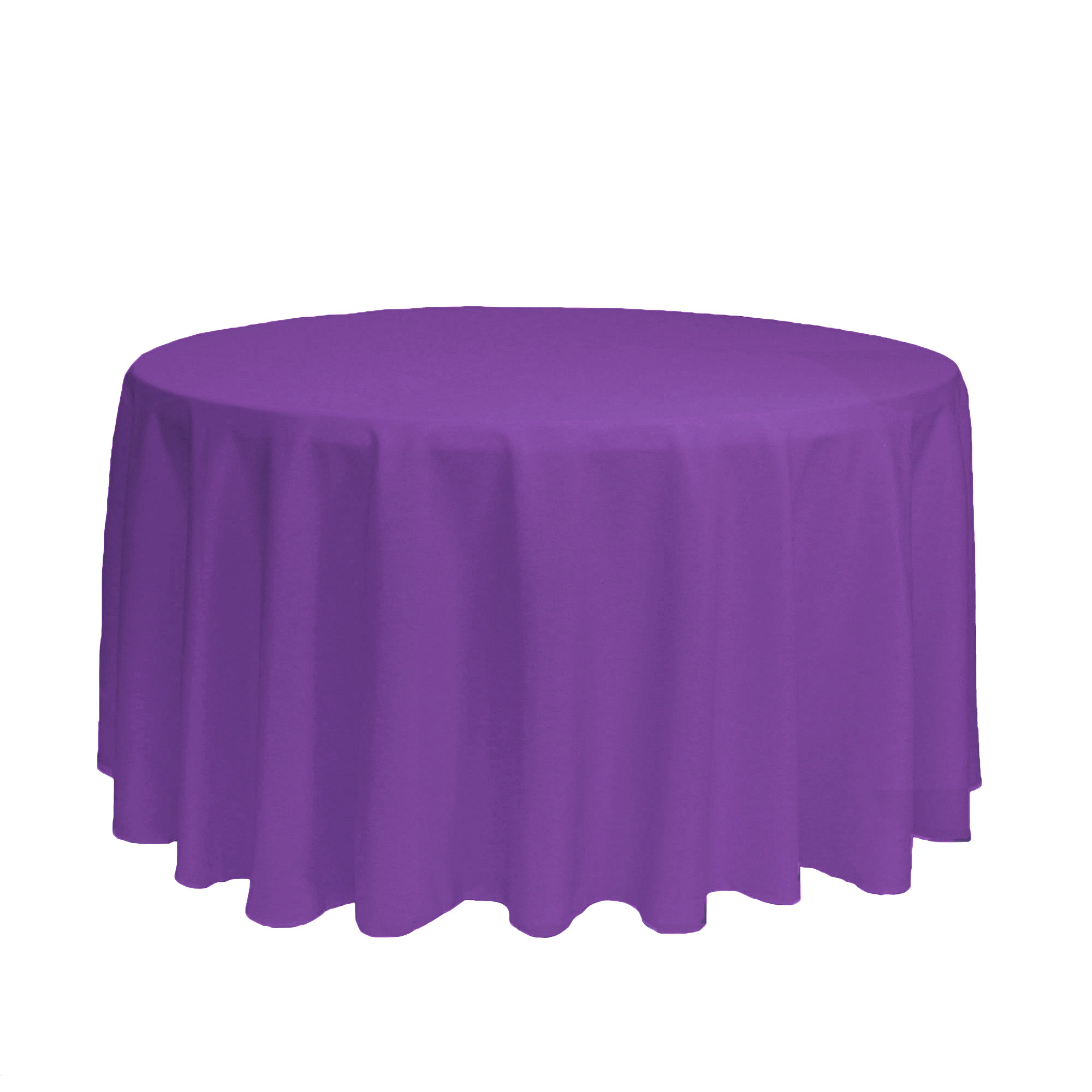 120 inch Round Polyester Tablecloths Purple