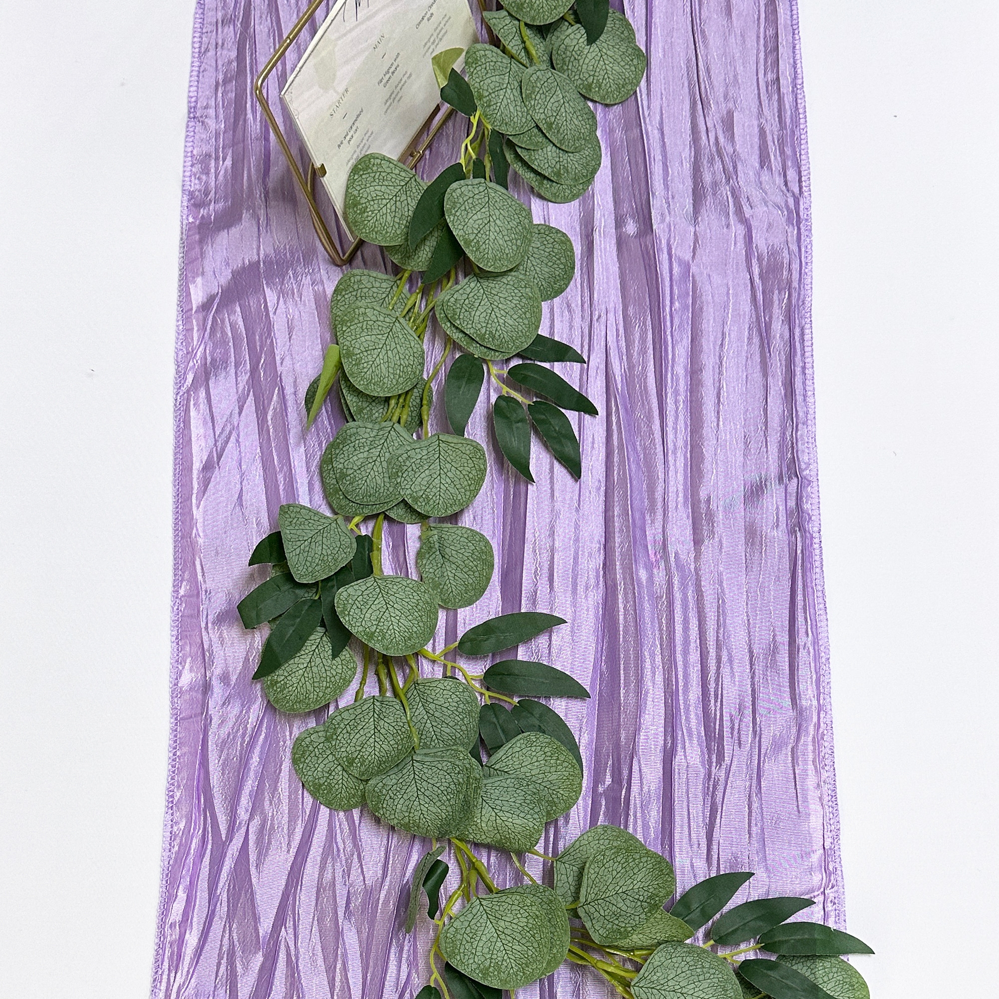 14 x 108 Inch Crinkle Taffeta Table Runner Lavender for baby shower, wedding, parties