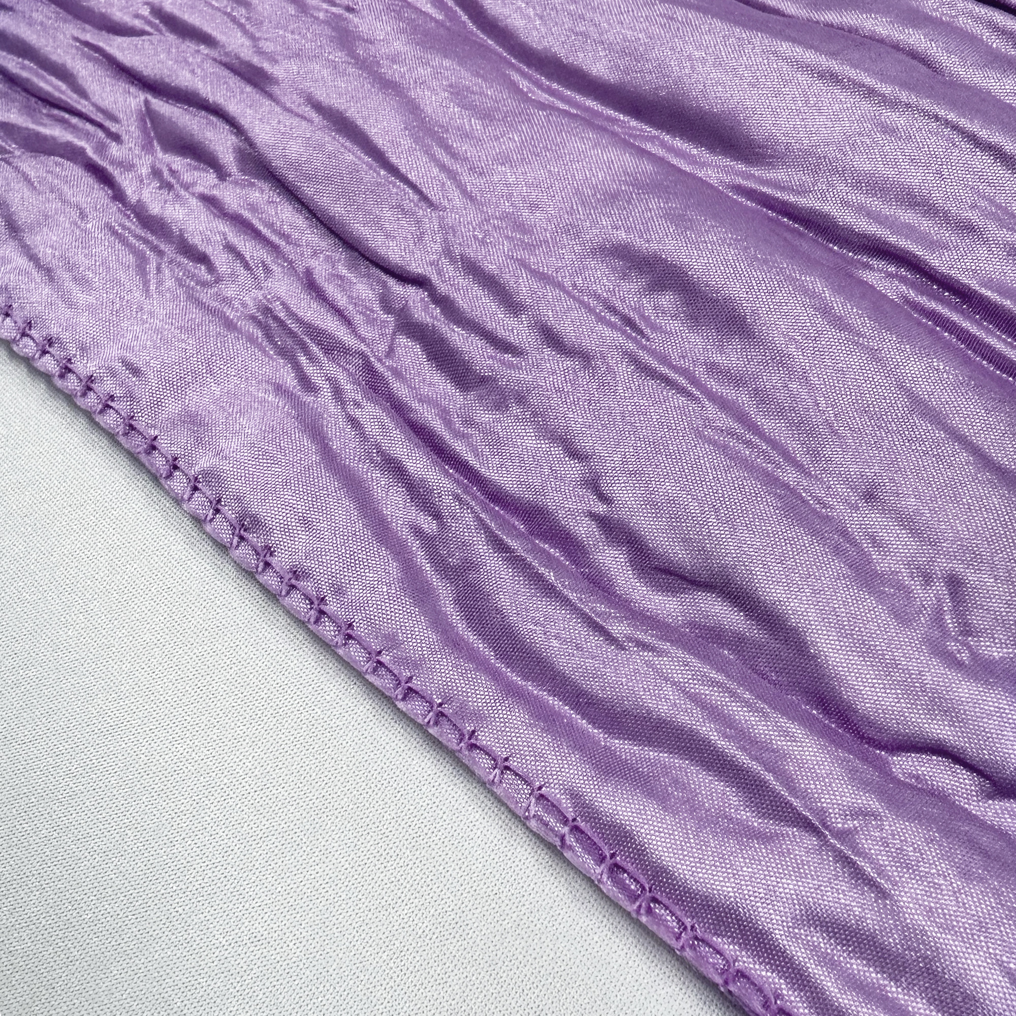 90 x 156 Inch Rectangular Crinkle Taffeta Tablecloth Lavender hem