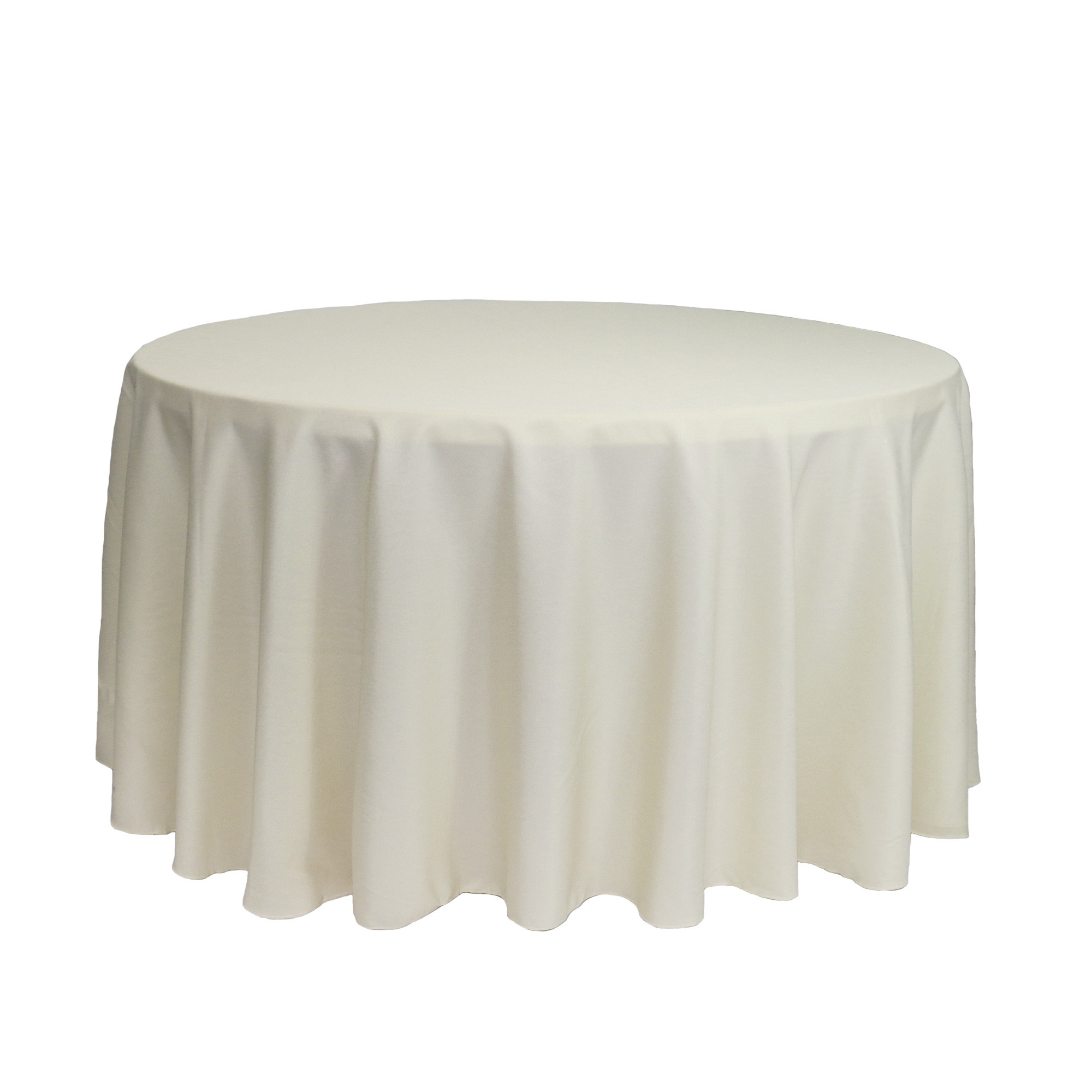 120 inch Round Polyester Tablecloths Ivory