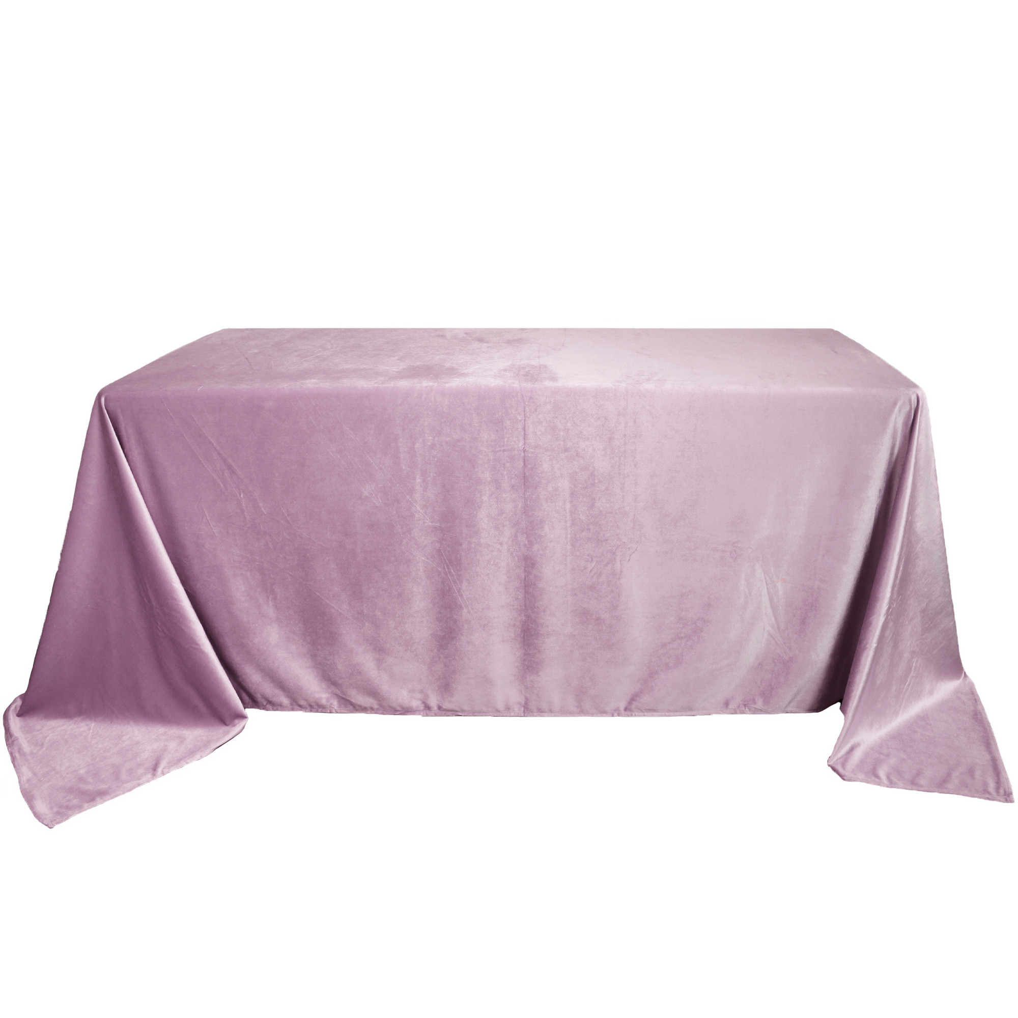 90 x 156 Inch Rectangular Velvet Tablecloth Dusty Mauve front