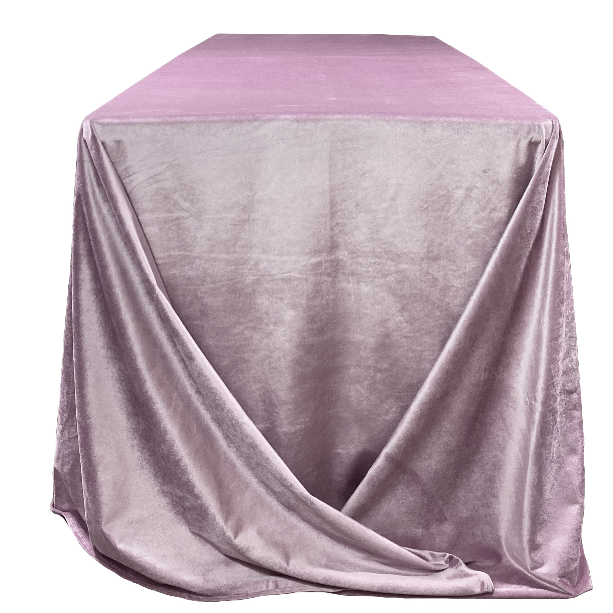 90 x 156 Inch Rectangular Velvet Tablecloth Dusty Mauve side