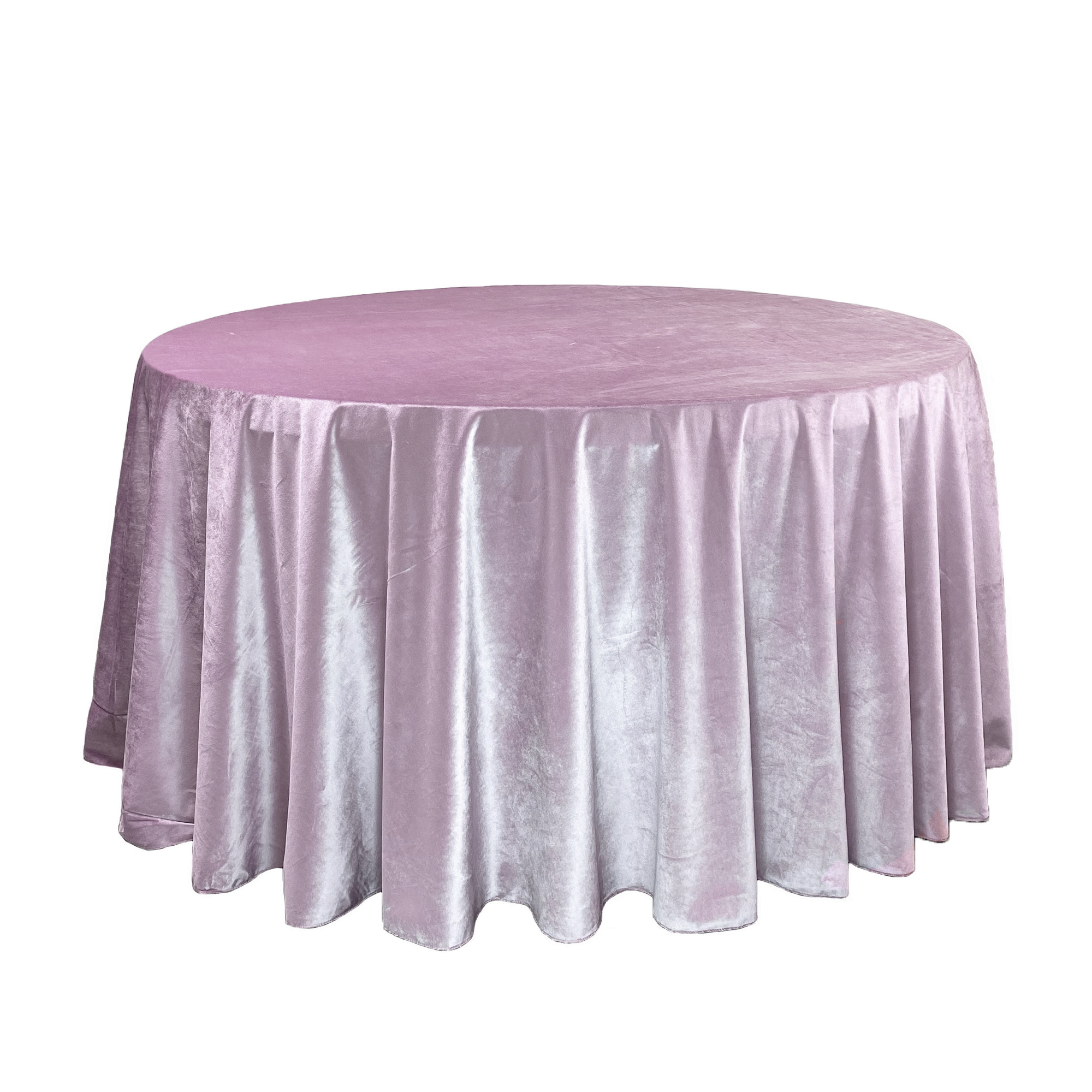 120 Inch Round Velvet Tablecloth Dusty Rose