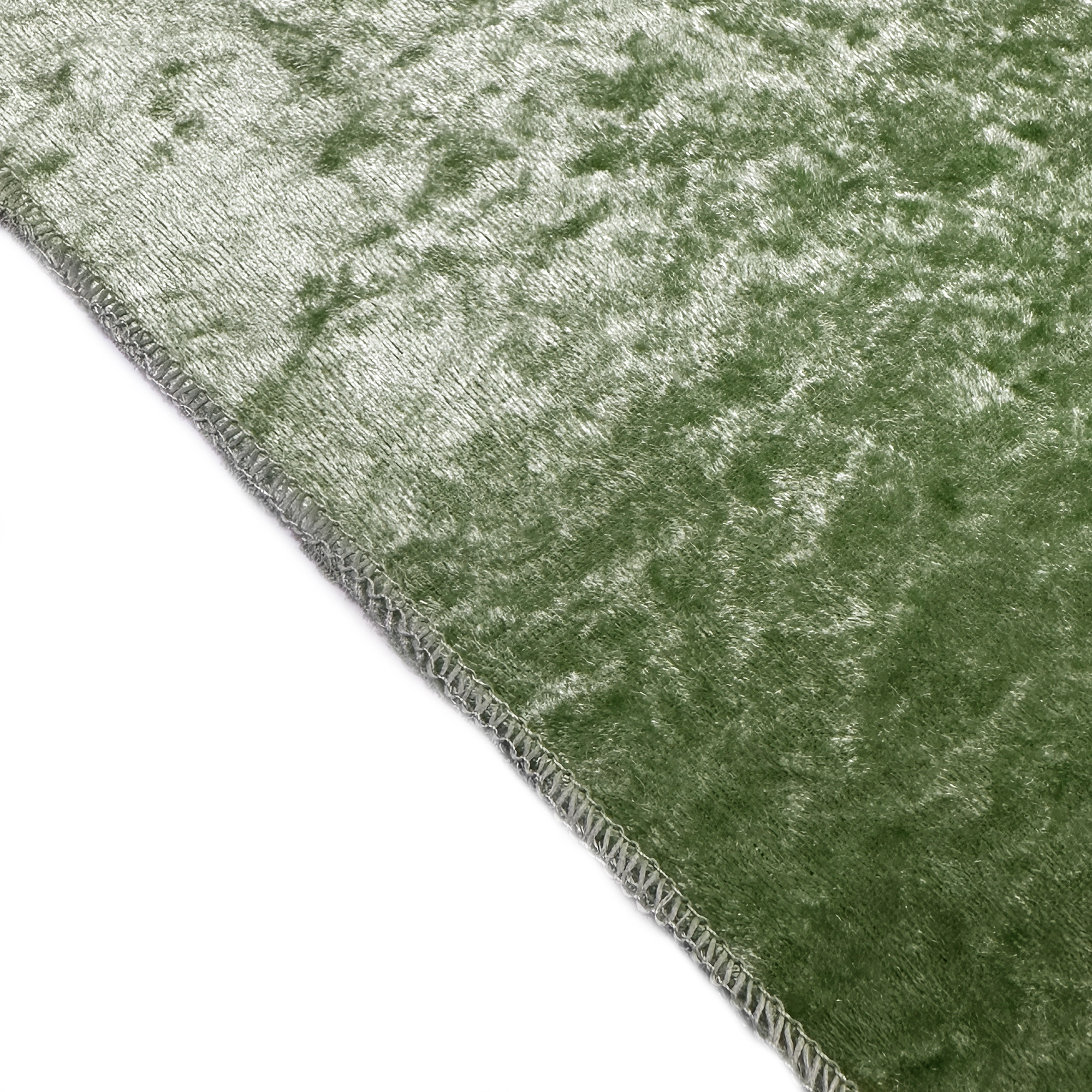 90 x 156 Inch Rectangular Crushed Velvet Tablecloth Dark Sage hem
