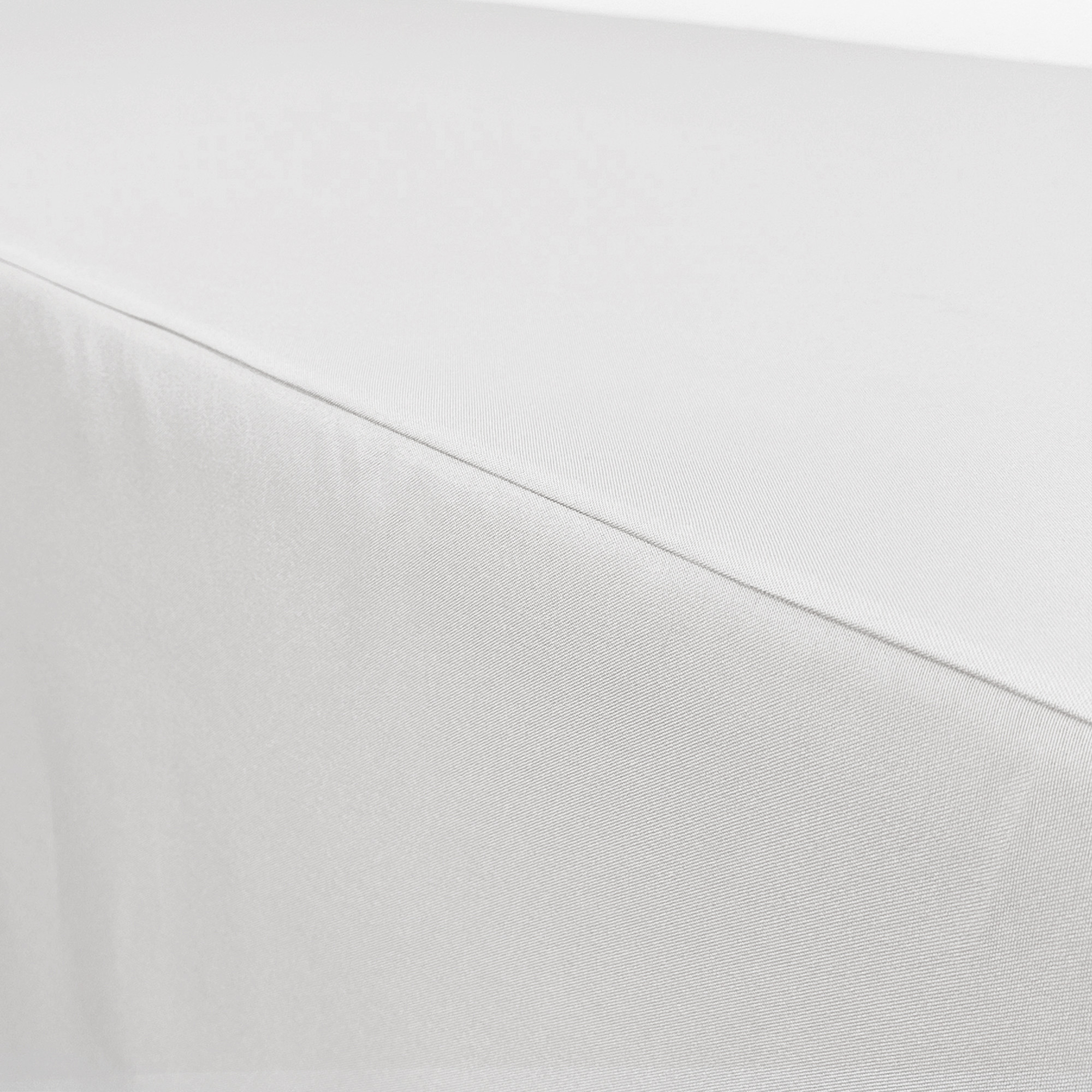 5 ft Fitted Rectangular Polyester Tablecloths White hem