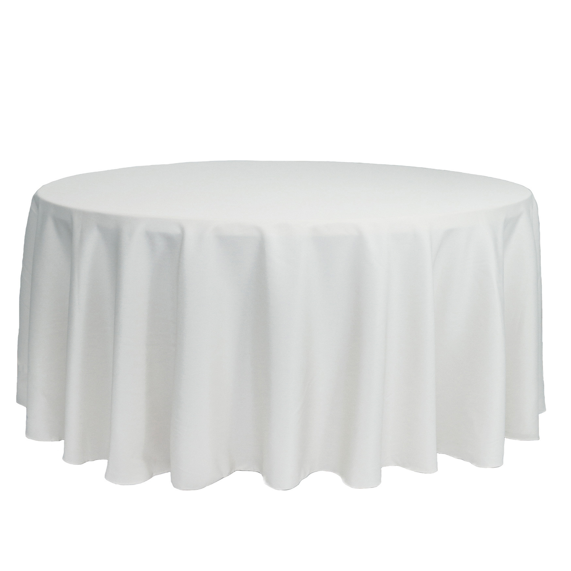 132 inch Round Polyester Tablecloths White