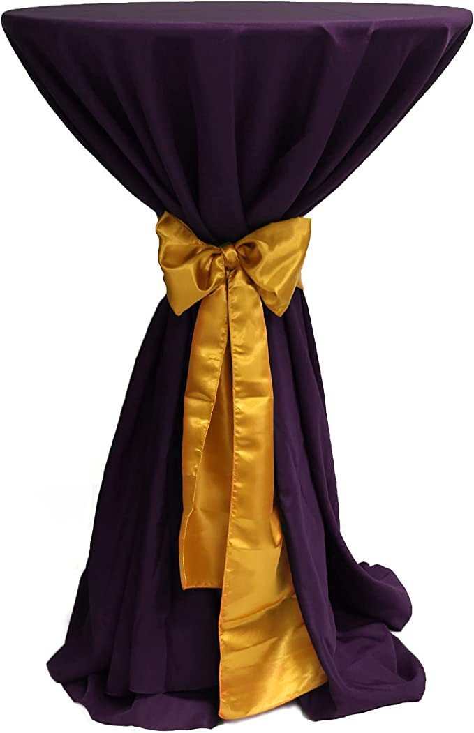 Round Polyester Tablecloths Eggplant