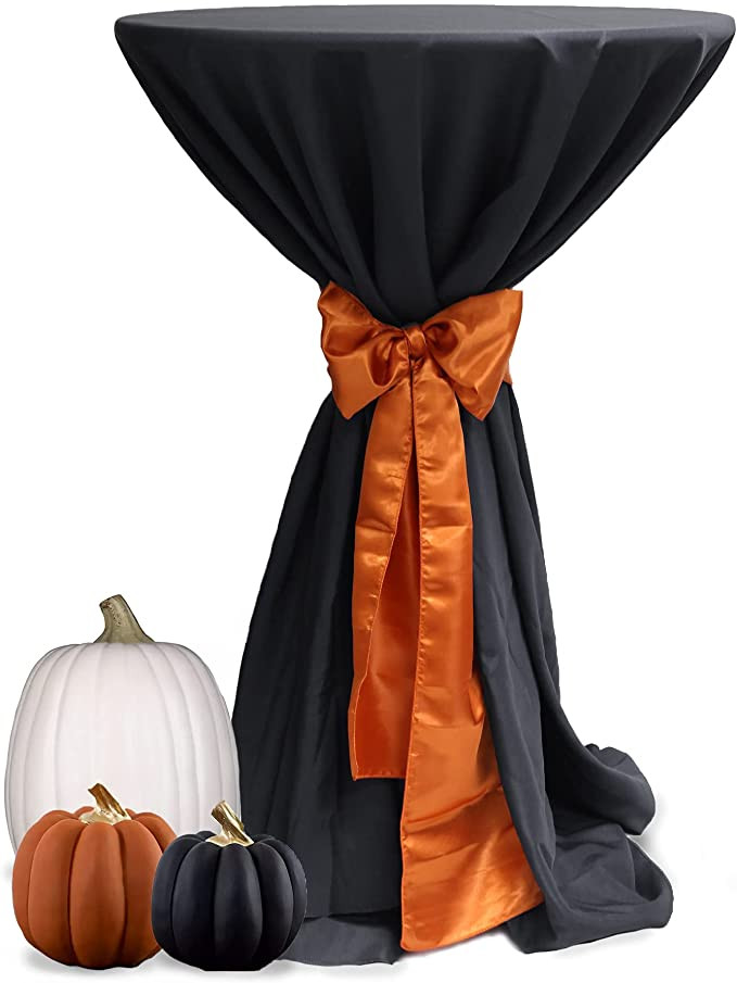 Round Polyester Tablecloths Black