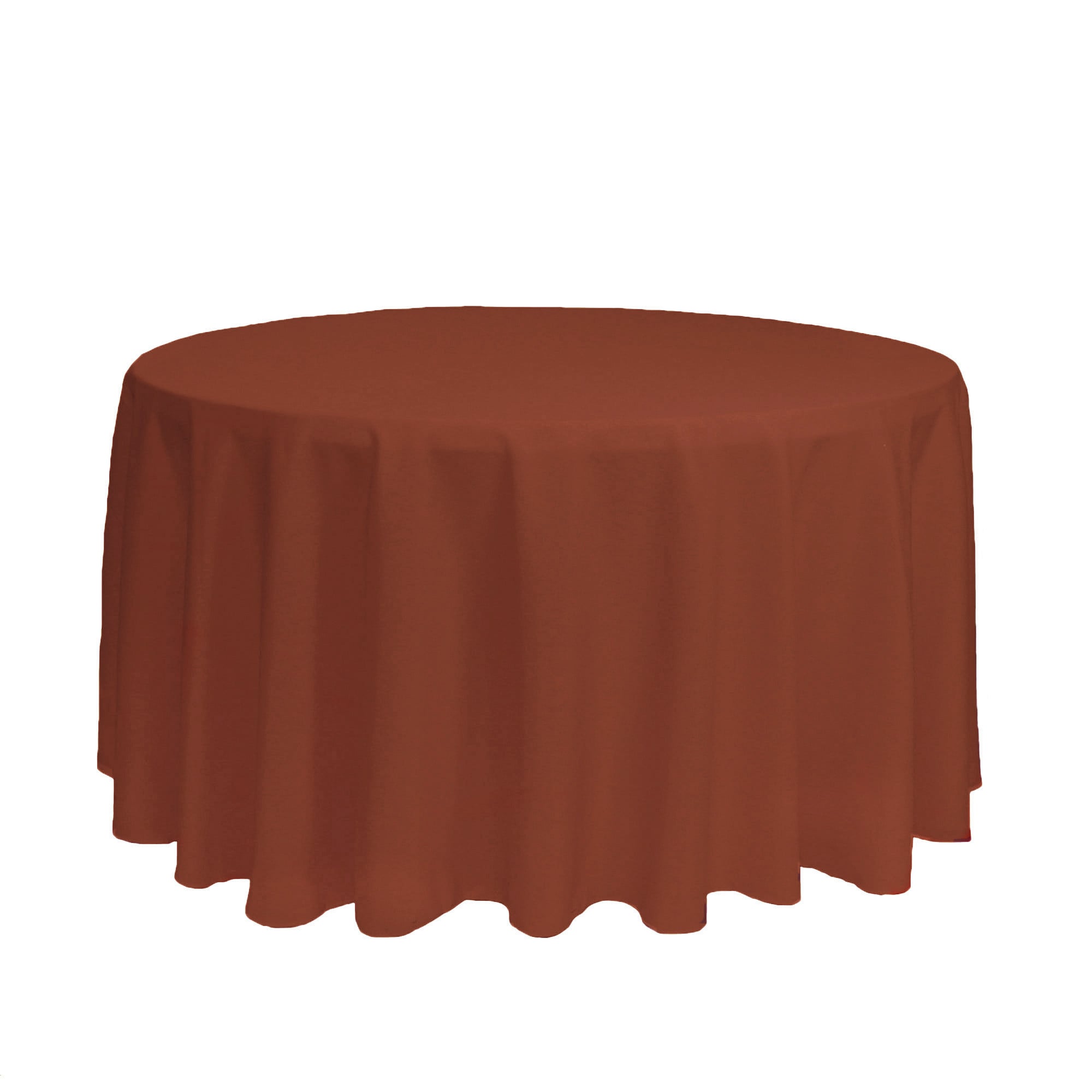 120 Inch Round Polyester Tablecloth Terracotta