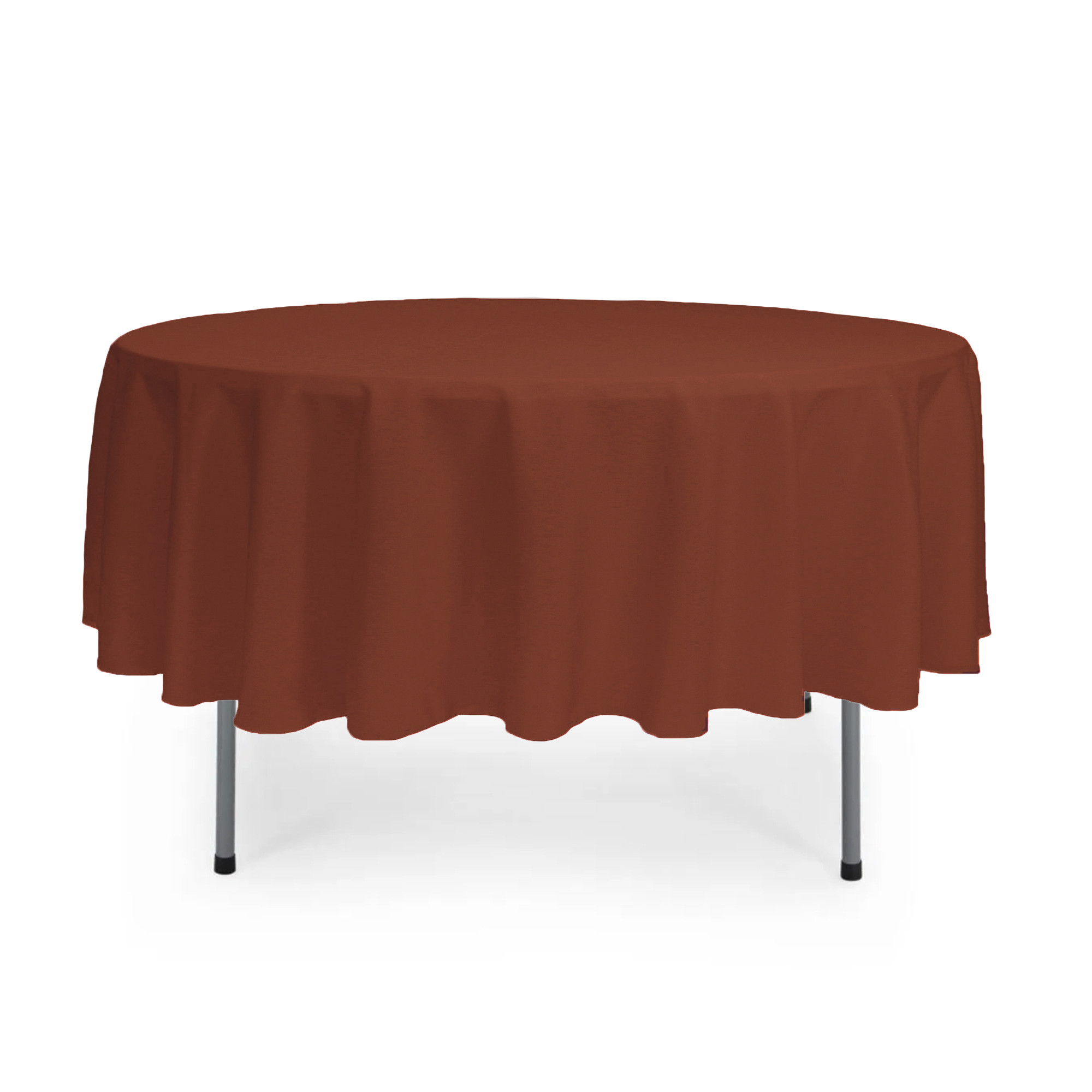 90 Inch Round Polyester Tablecloth Terracotta