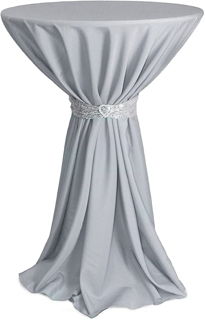Round Polyester Tablecloths Silver
