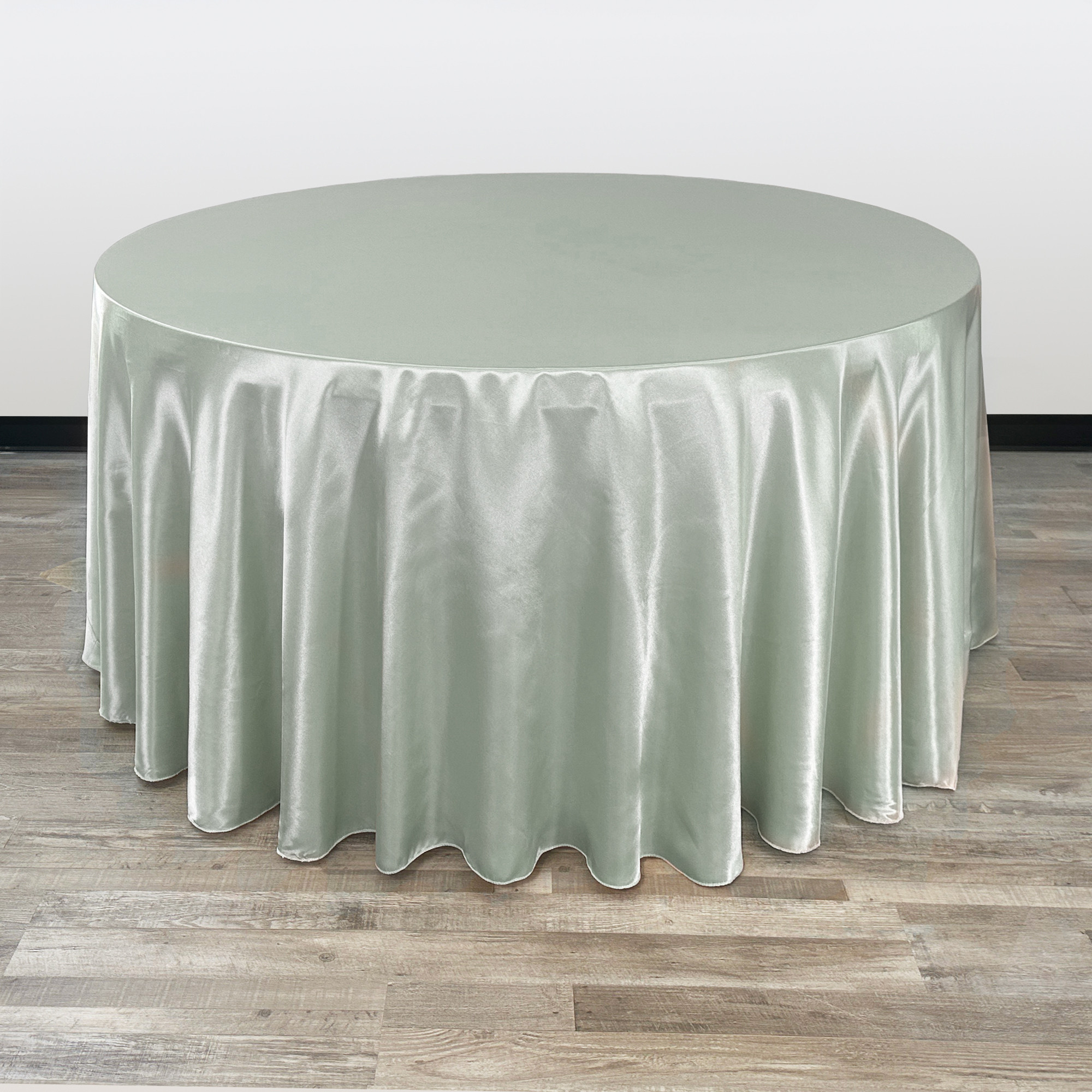 120 inch Round Satin Tablecloths Sage