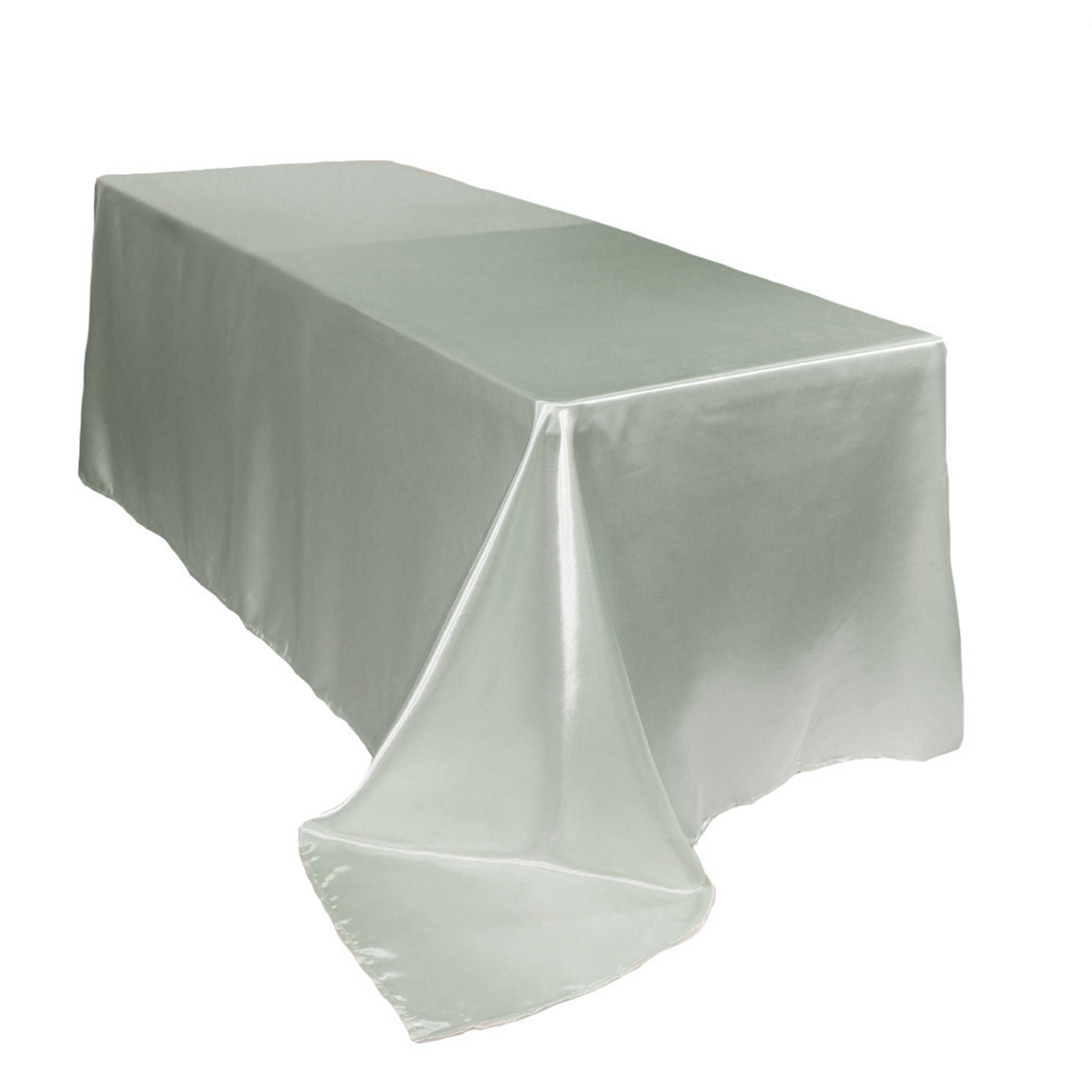 90 x 132 inch Rectangular Satin Tablecloths Sage