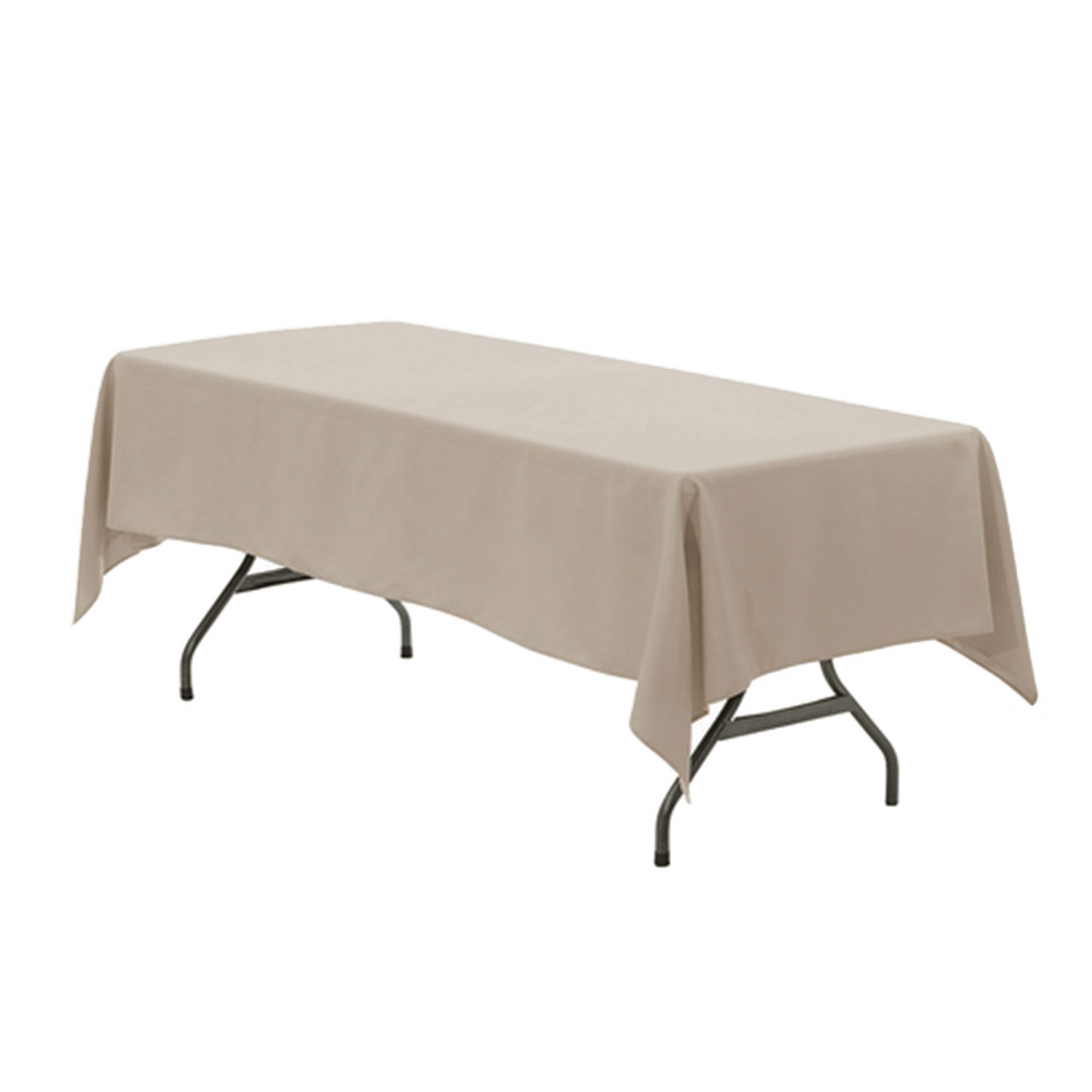 60 x 126 Inch Rectangular Polyester Tablecloth Taupe