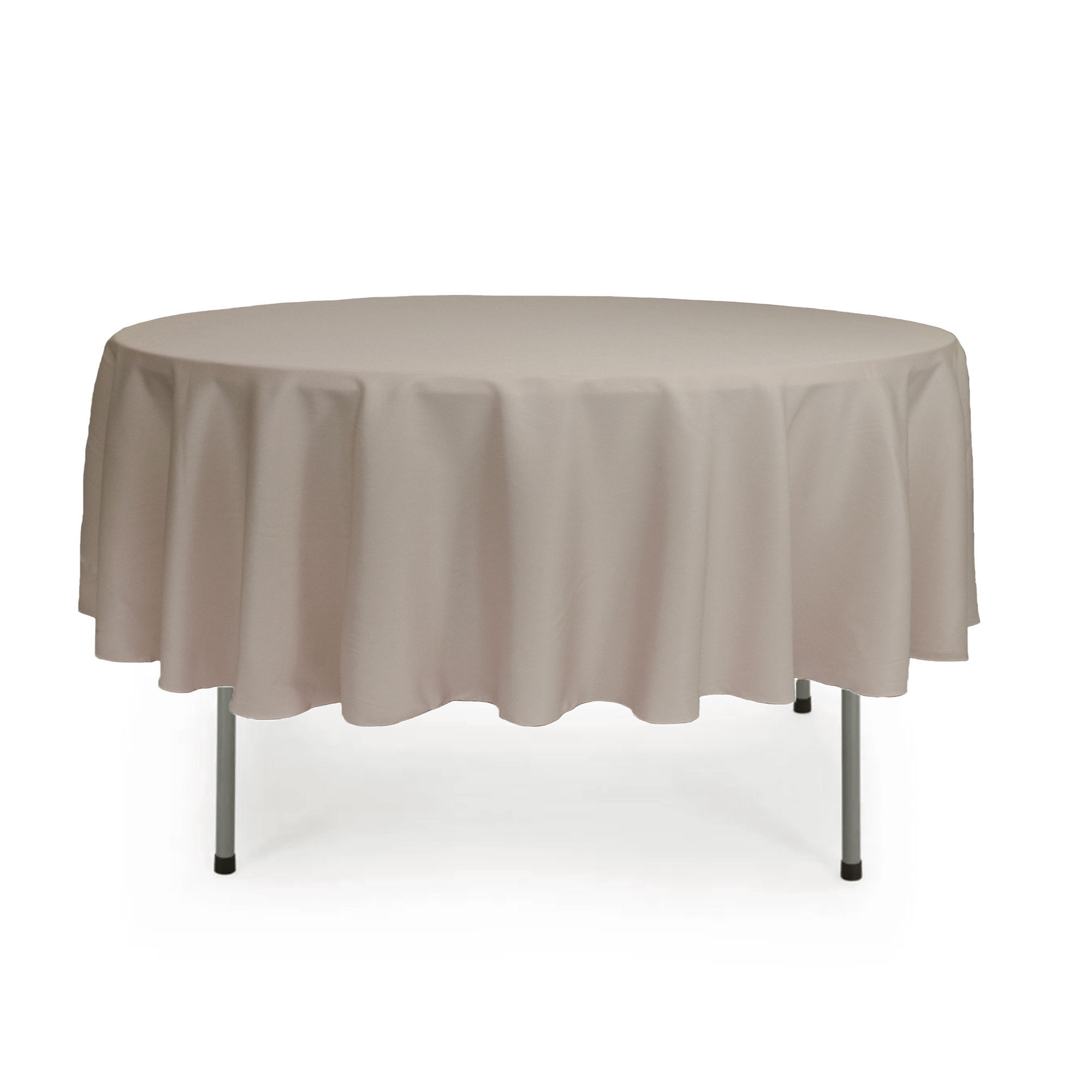 90 Inch Round Polyester Tablecloth Taupe