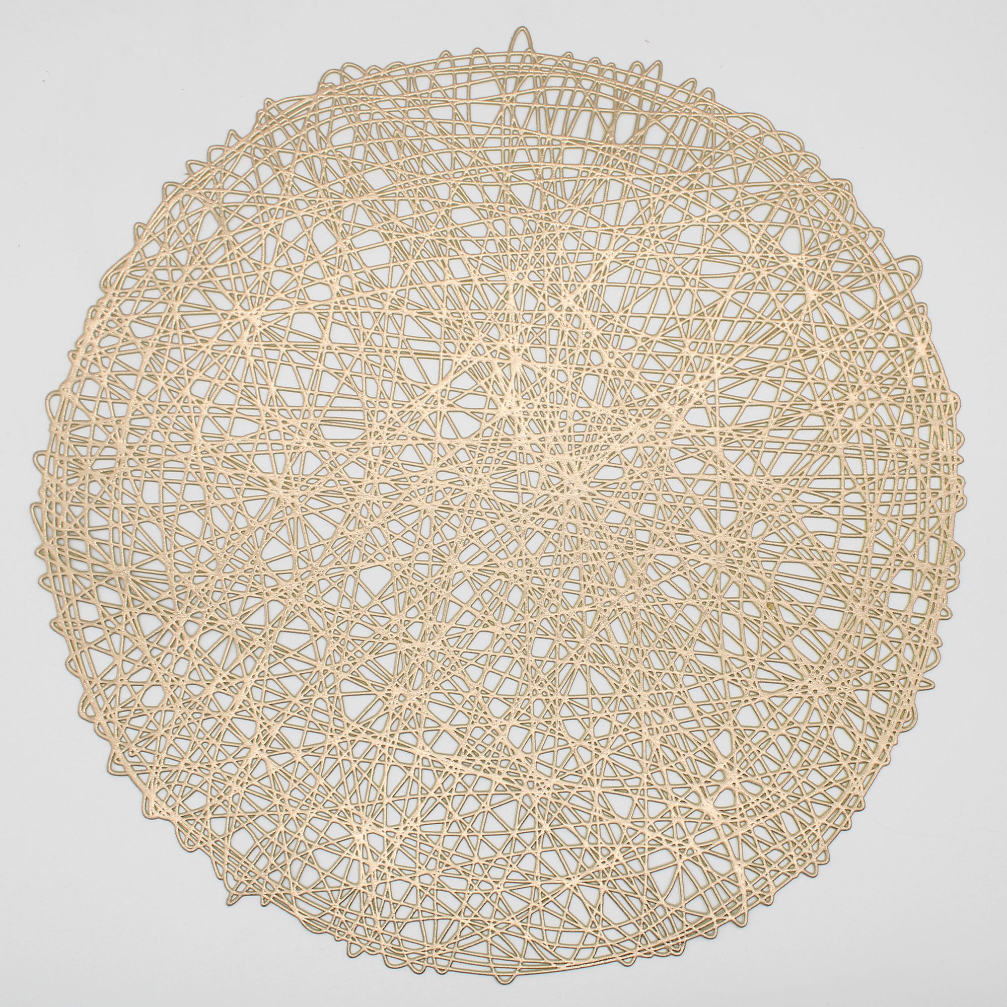 15 Inch Round Gold Vinyl String Nest Placemats