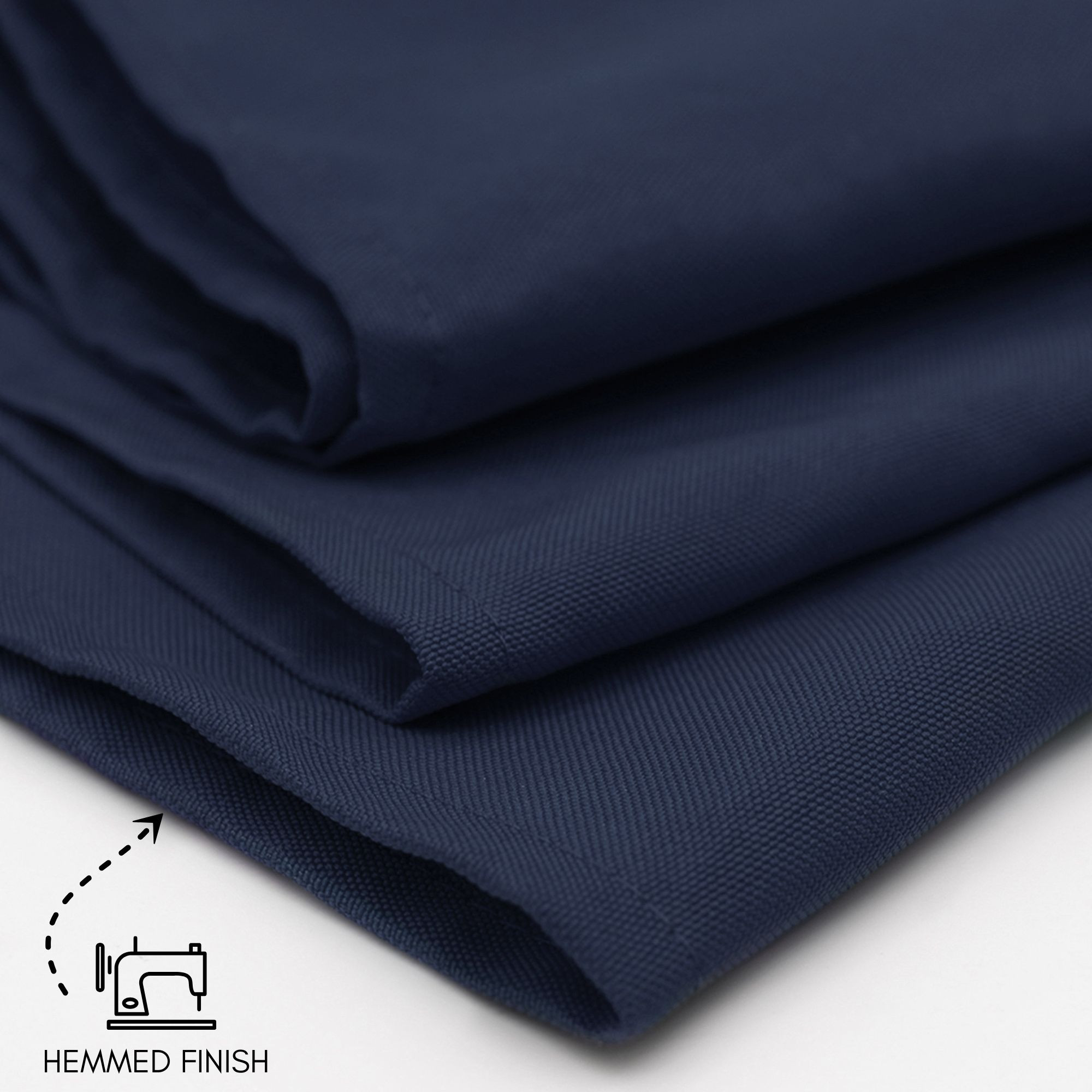 90 x 132 inch Rectangular Polyester Tablecloths Navy Blue Hem