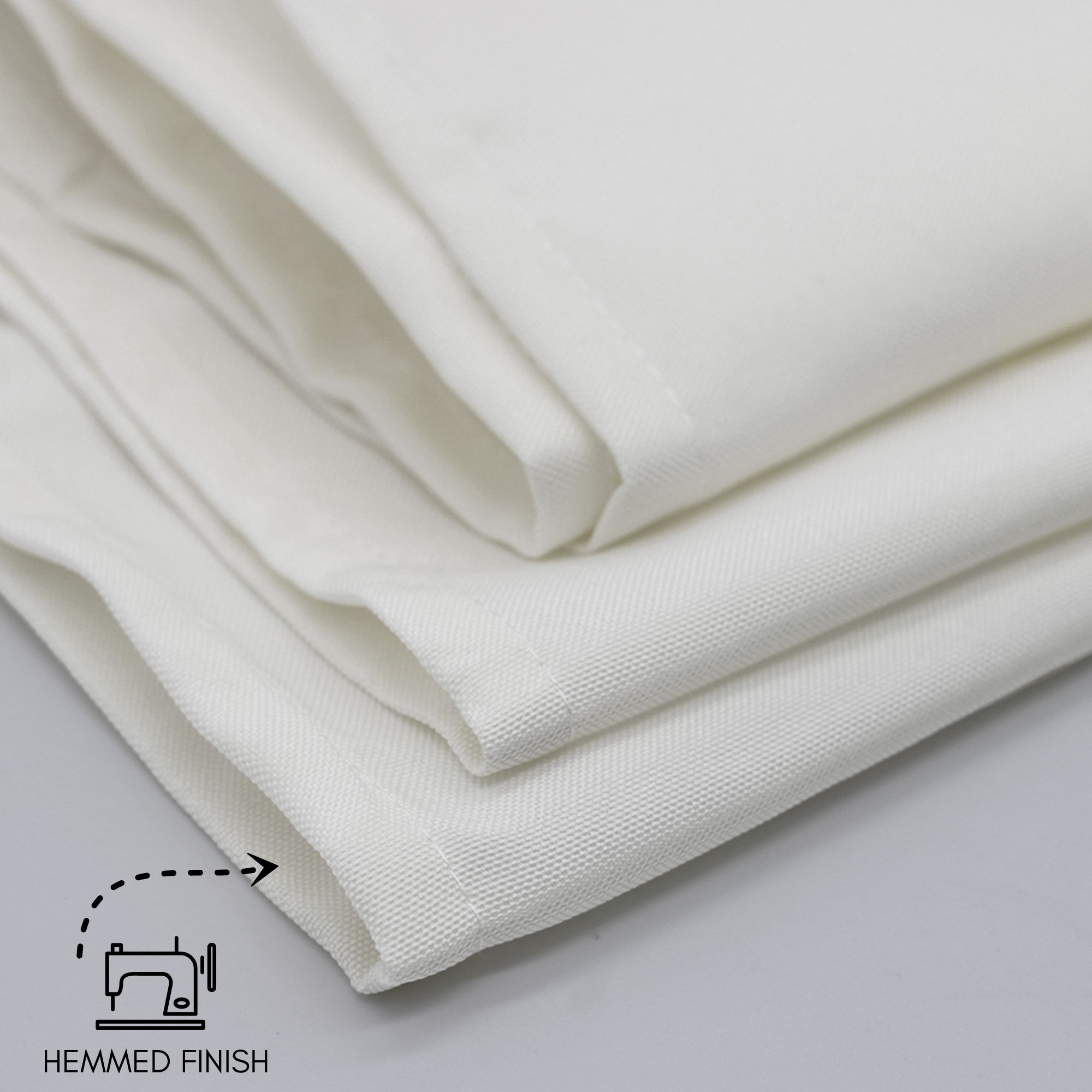 90 x 132 inch Rectangular Polyester Tablecloths White Hem