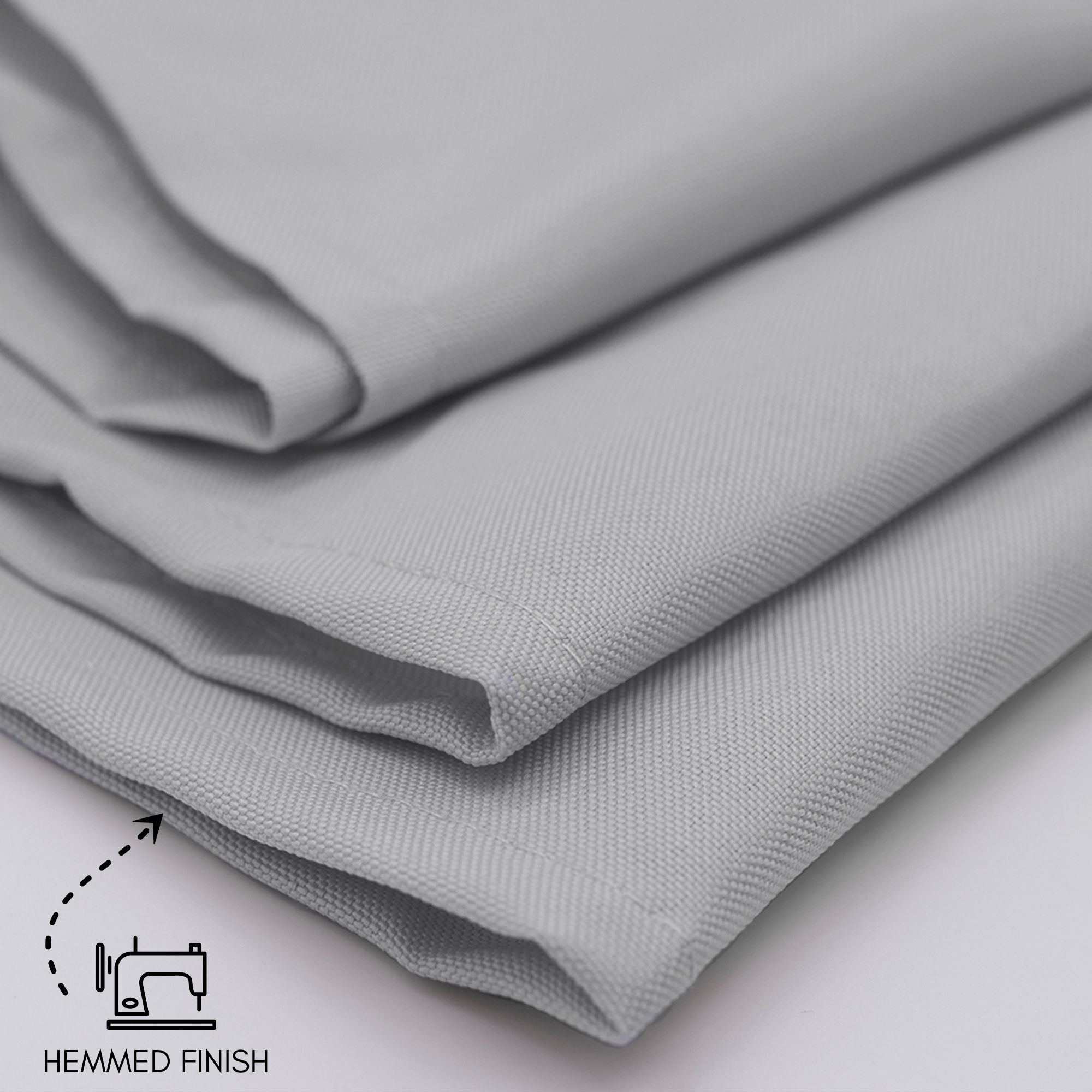 90 x 132 inch Rectangular Polyester Tablecloths Silver Hem