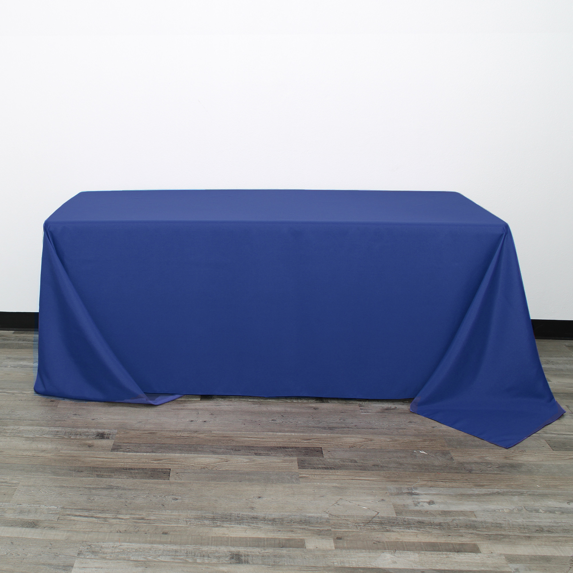 90 x 132 inch Rectangular Polyester Tablecloths Royal Blue Front