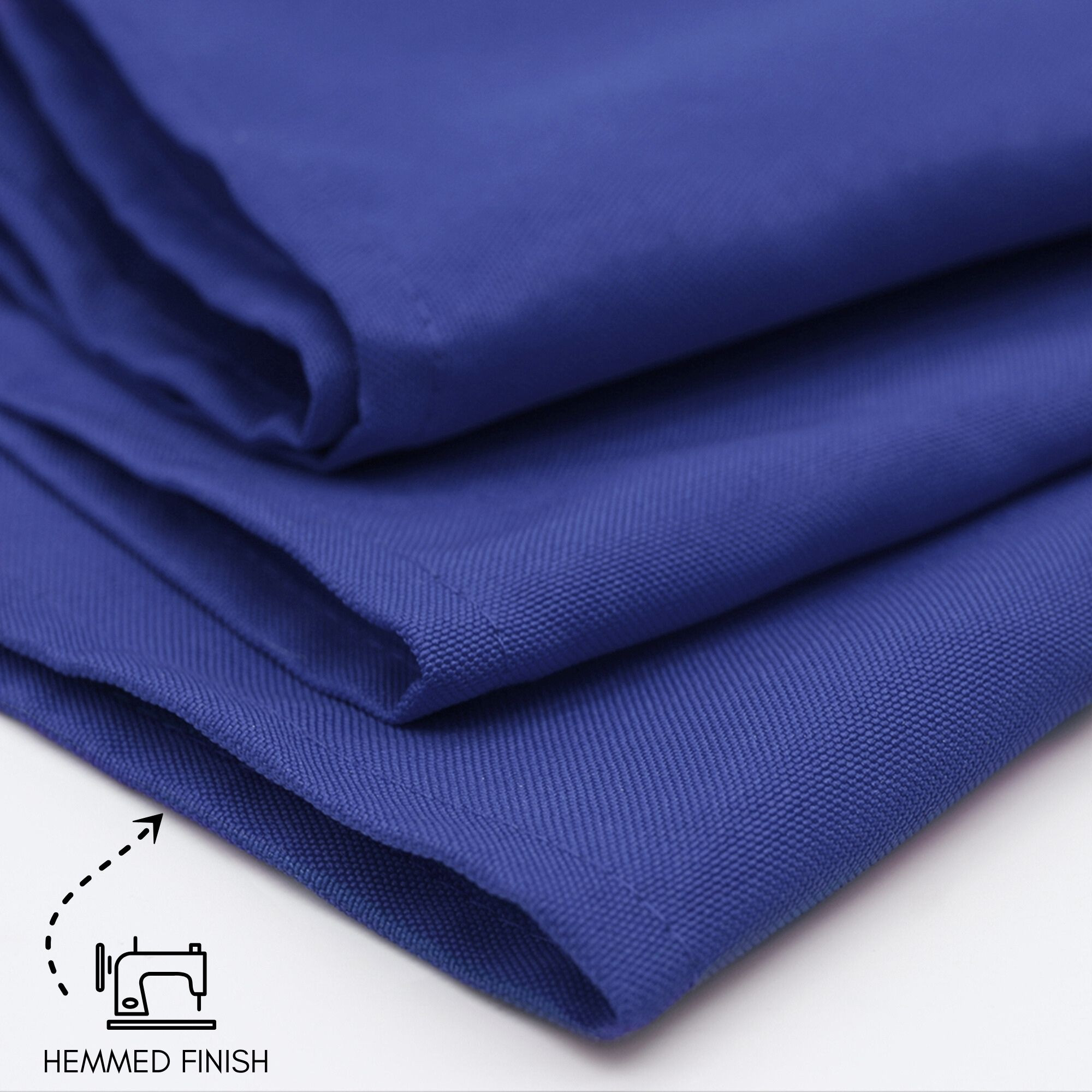 90 x 132 inch Rectangular Polyester Tablecloths Royal Blue Hem