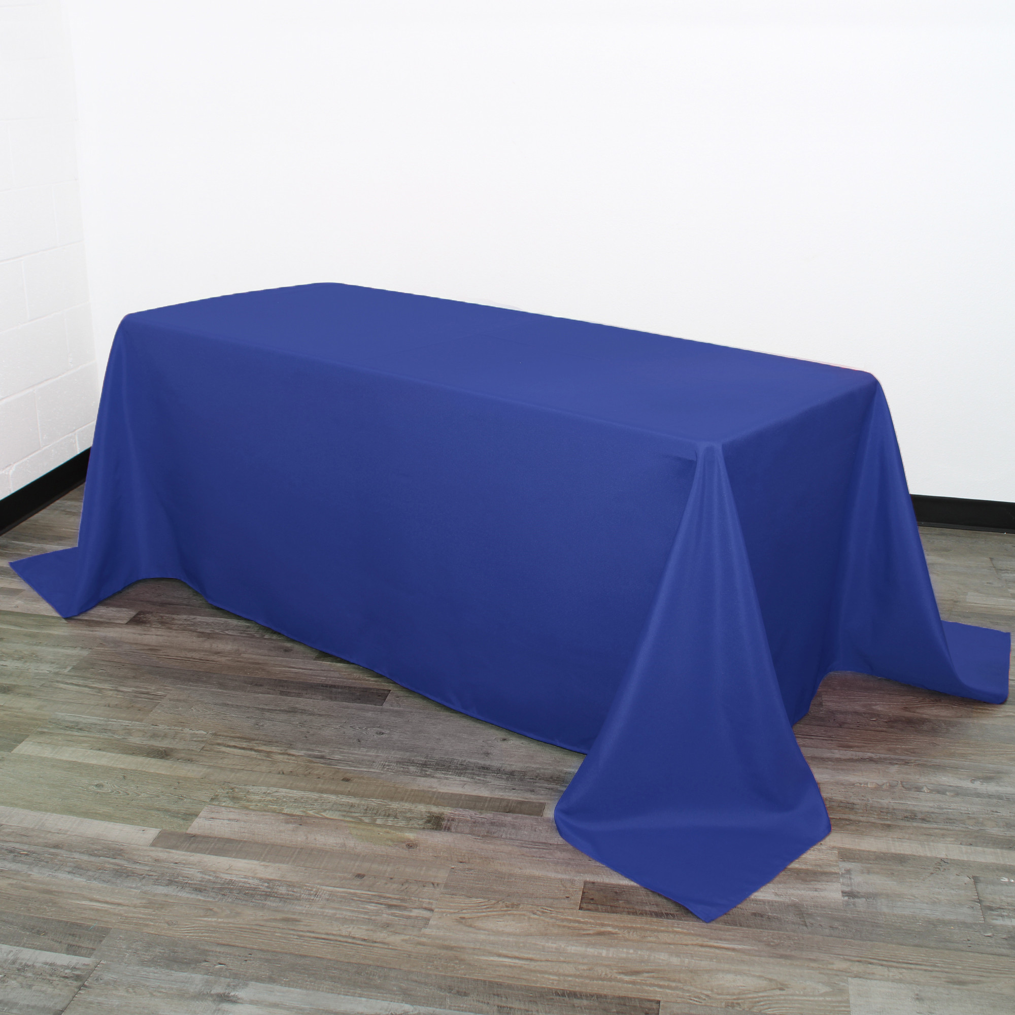 90 x 132 Inch Rectangular Polyester Tablecloth Royal Blue | YCC Linens