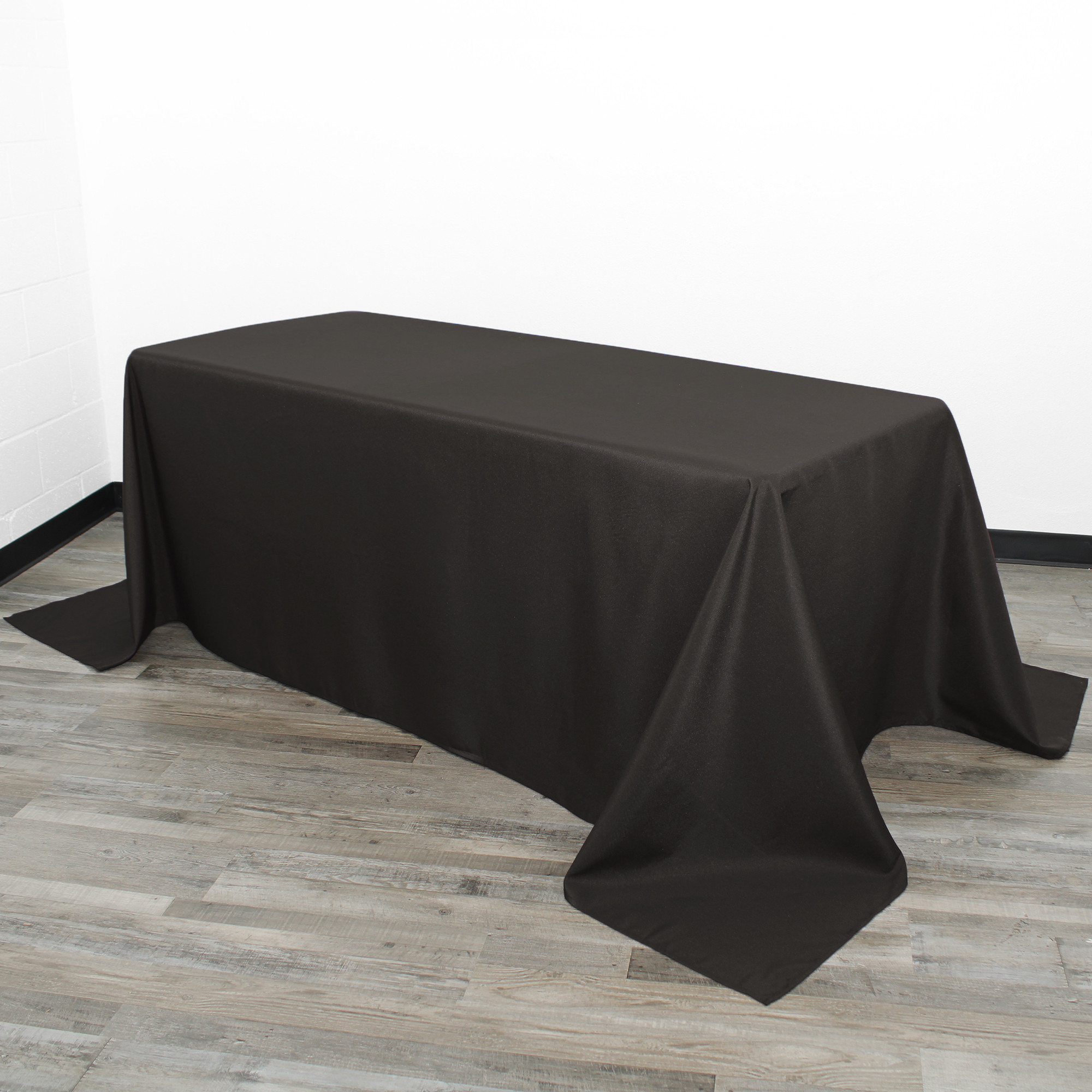 90 x 156 Inch Rectangular Polyester Tablecloth Black