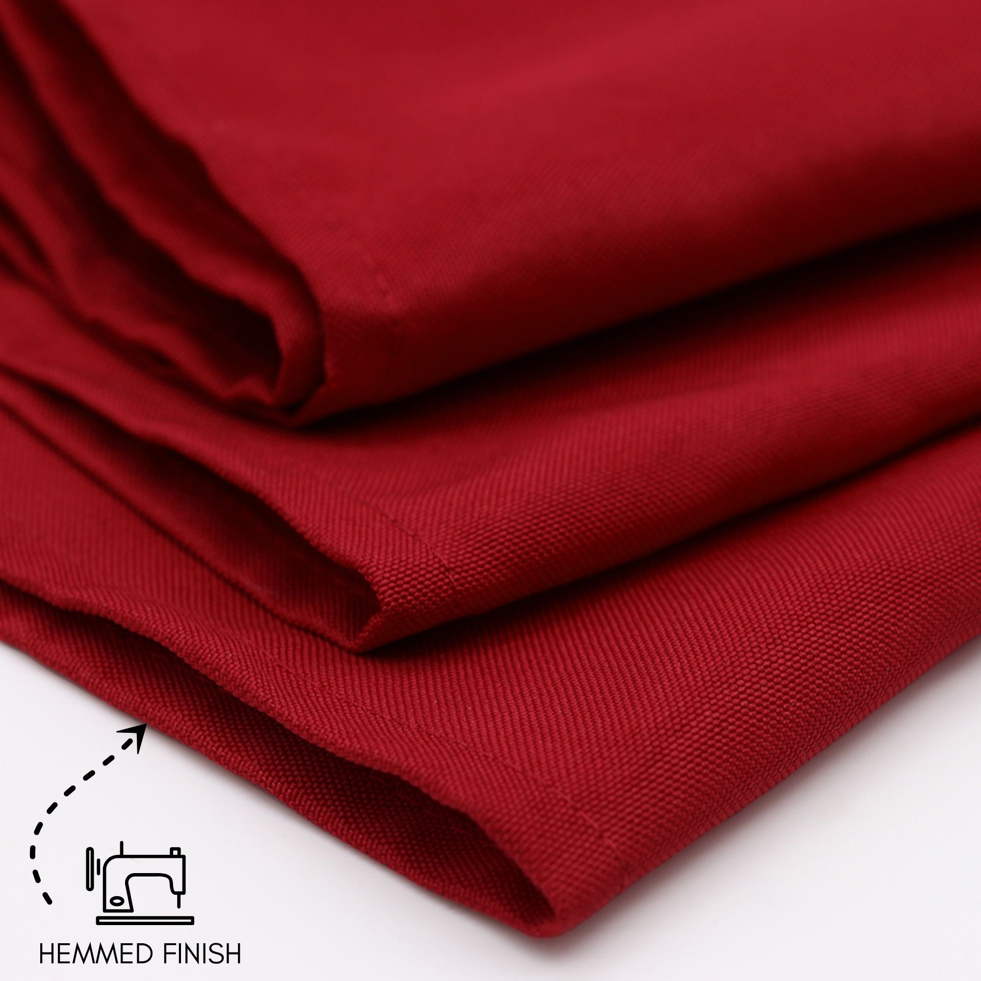 90 x 156 Inch Rectangular Polyester Tablecloth Dark Red Hem