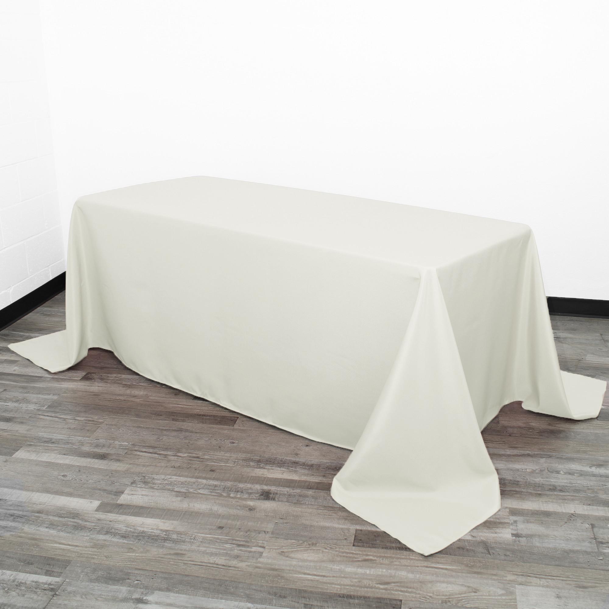 90 x 156 Inch Rectangular Polyester Tablecloth Ivory