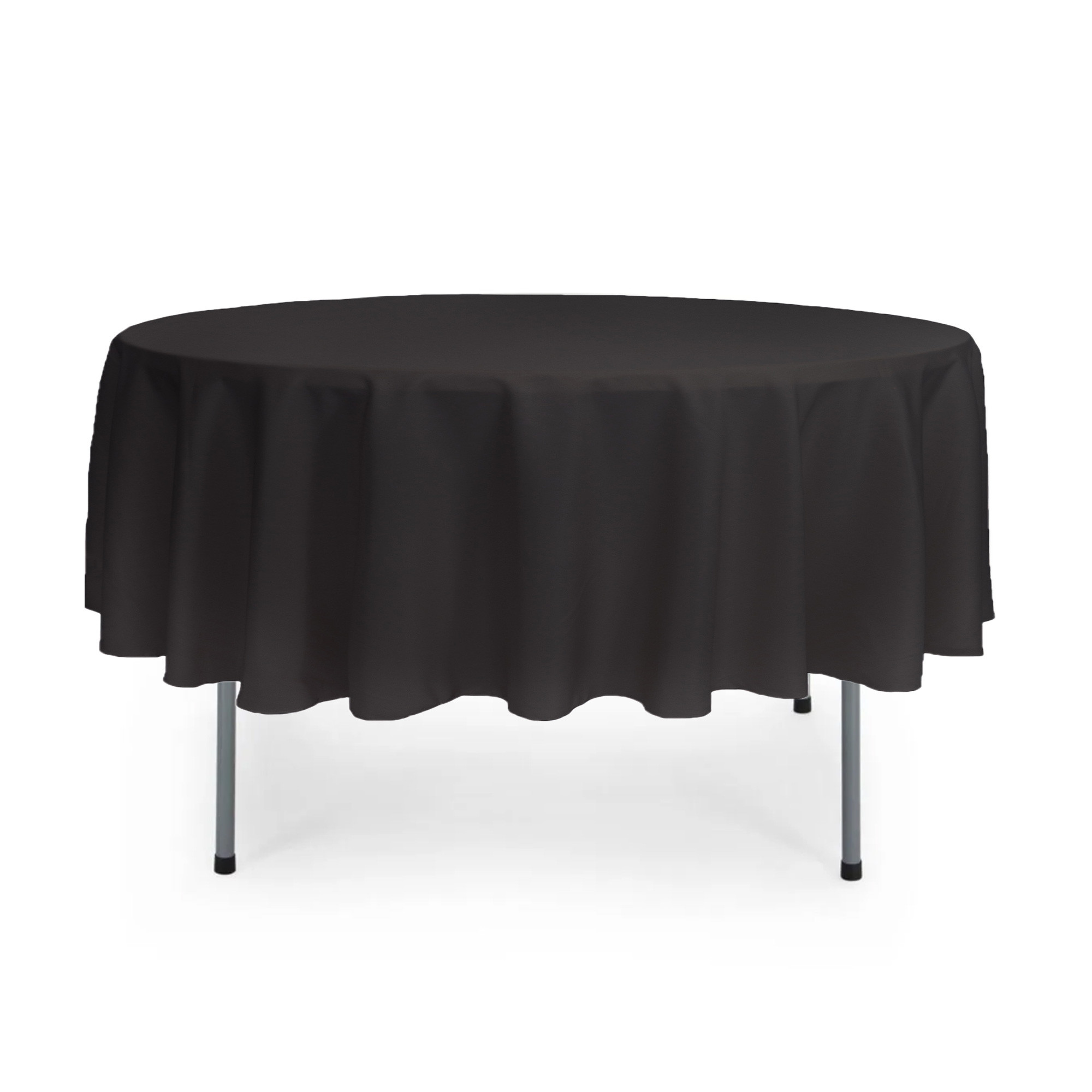 90 inch Round Polyester Tablecloths Black