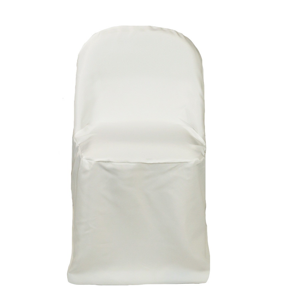 Polyester Folding Chair Covers Ivory for weddings