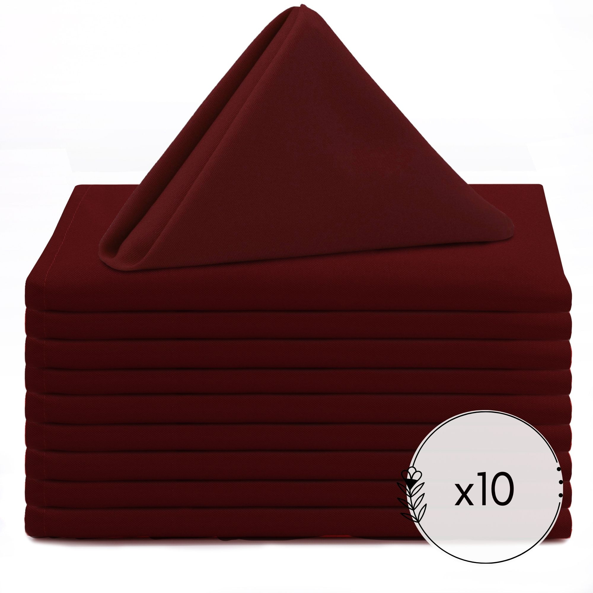 20 inch Polyester Cloth Napkins Burgundy pack of 10