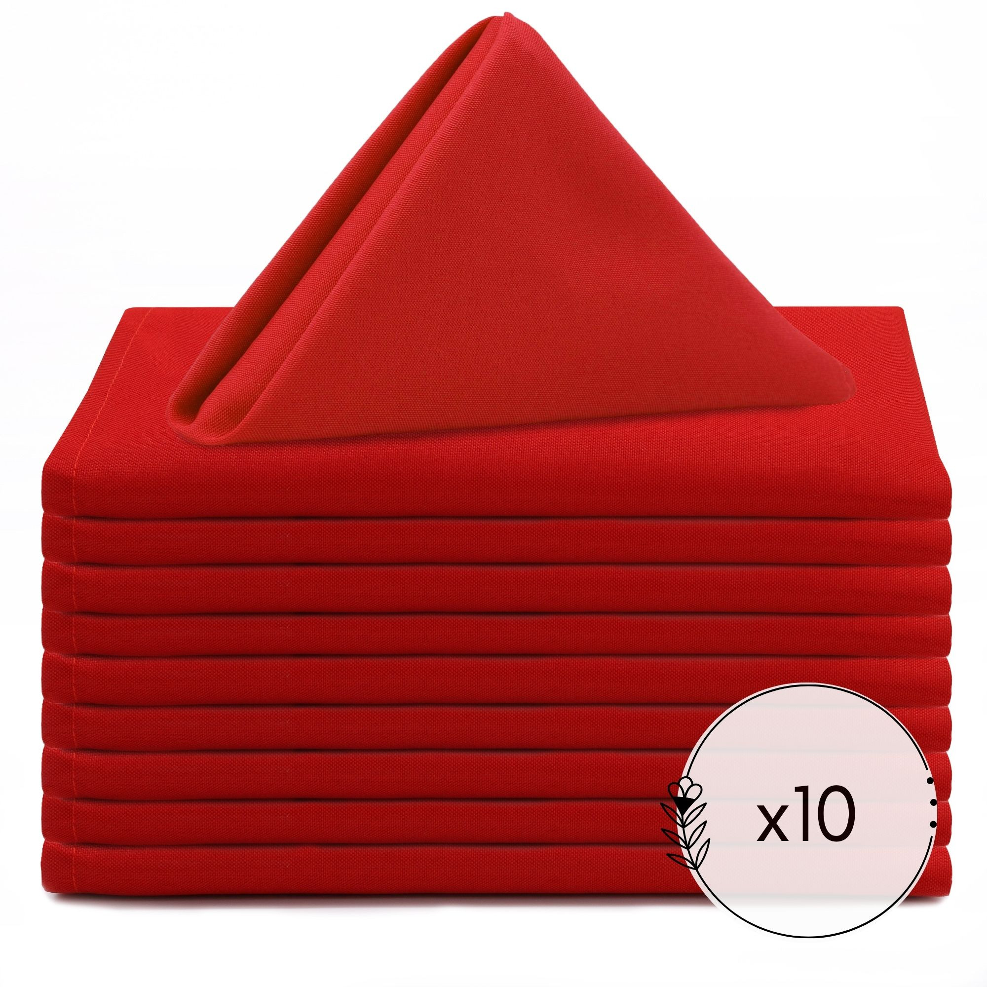 20 inch Polyester Cloth Napkins Red pack of 10