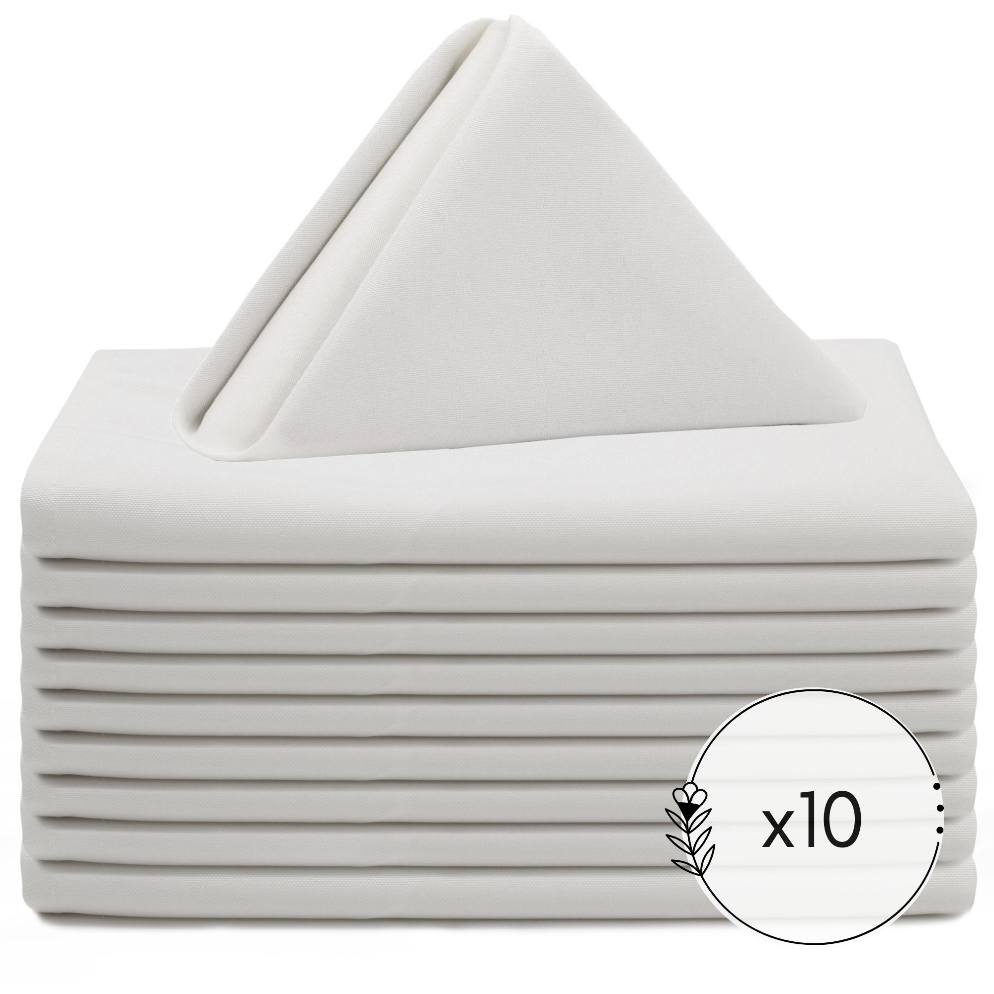 20 inch Polyester Cloth Napkins White pack of 10