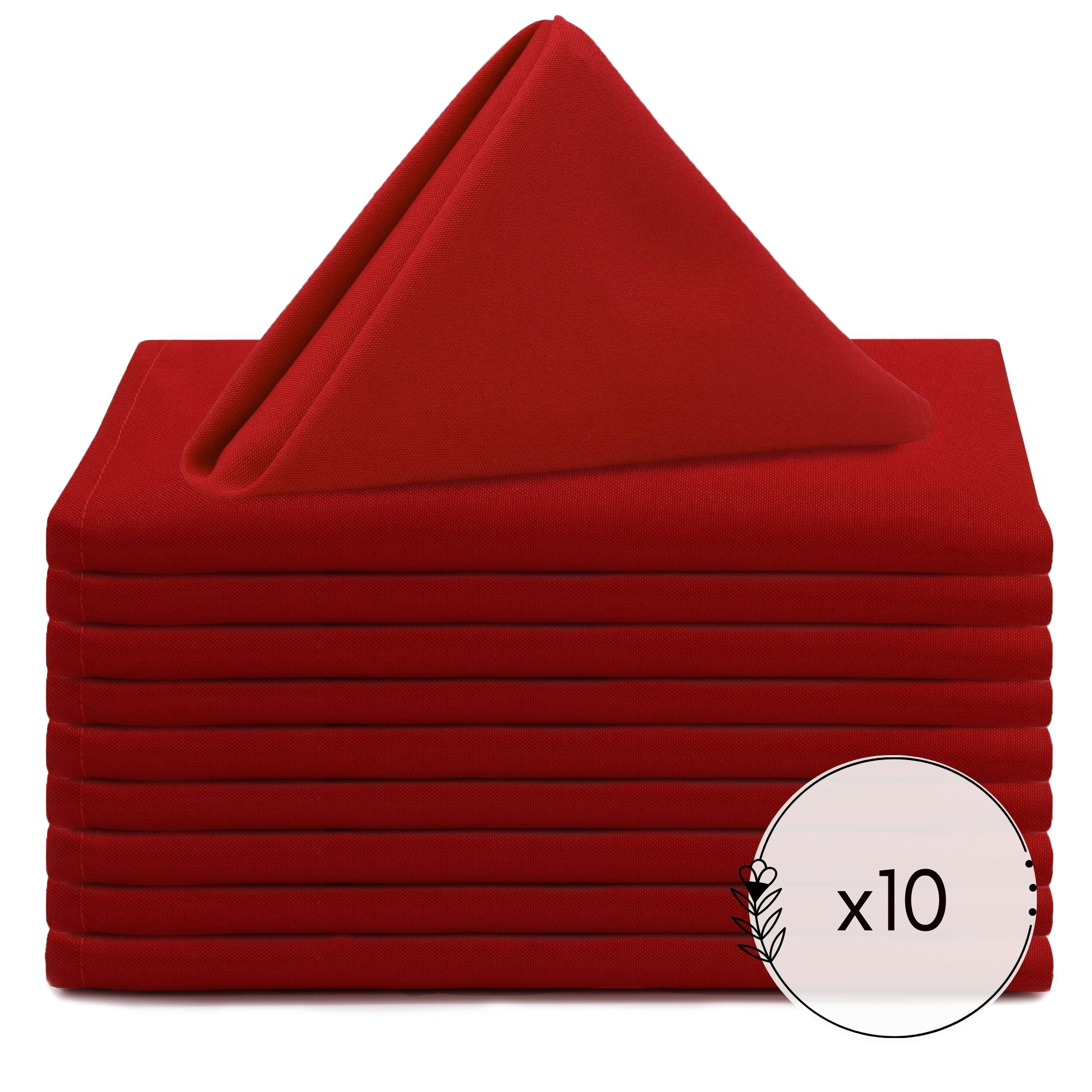20 inch Polyester Cloth Napkins Dark Red pack of 10