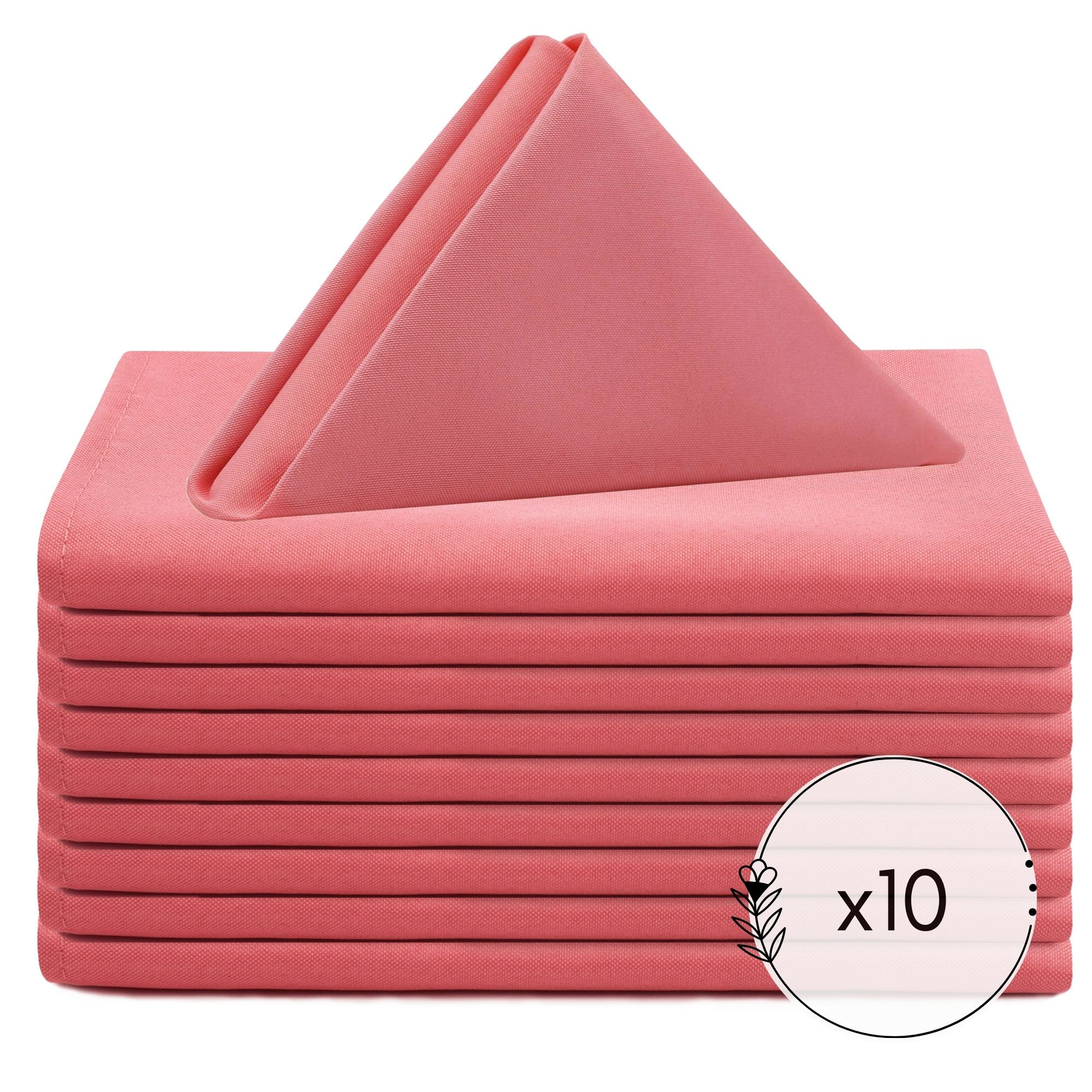 20 Inch Polyester Cloth Napkins Coral pack of 10