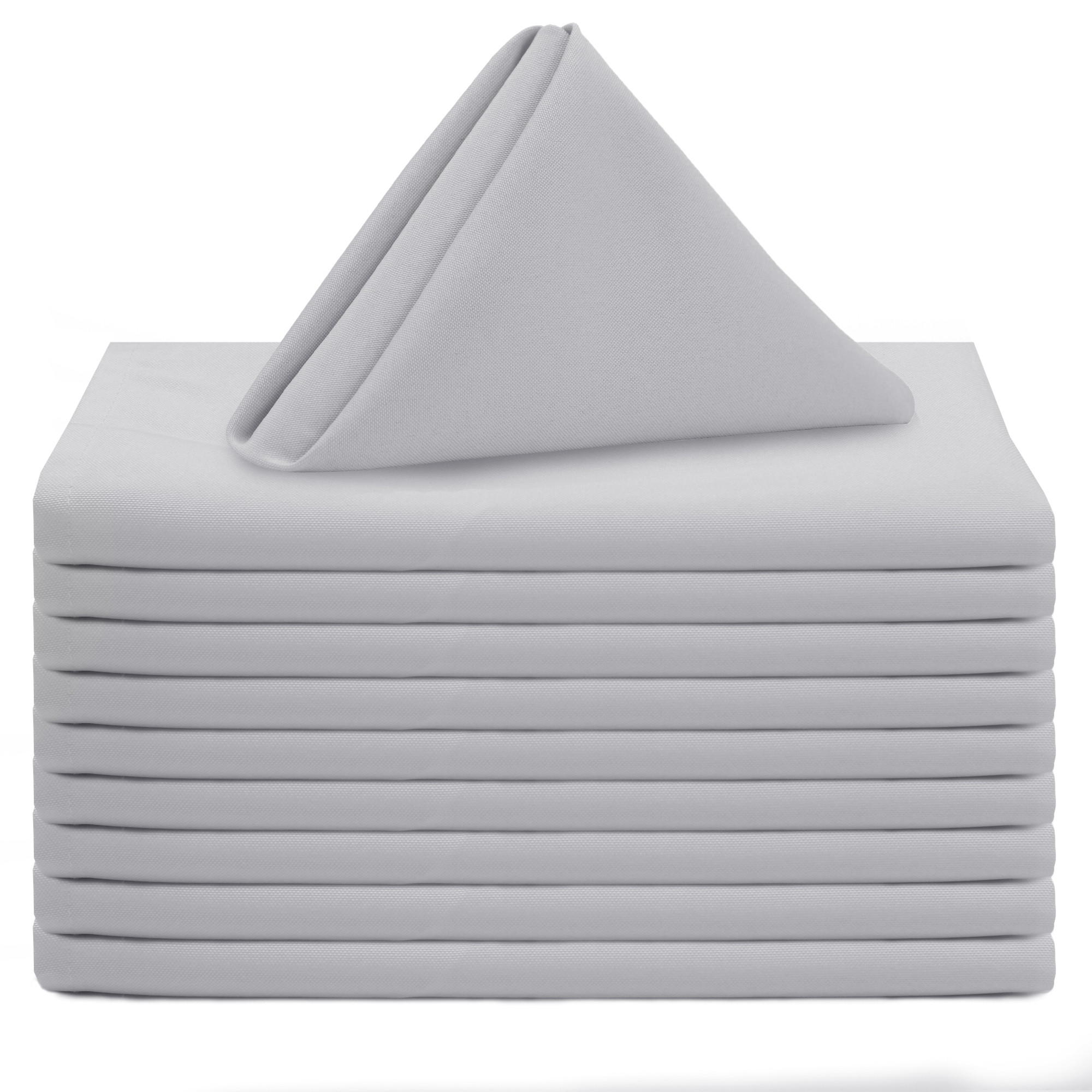 20 inch Polyester Cloth Napkins Silver pack of 10